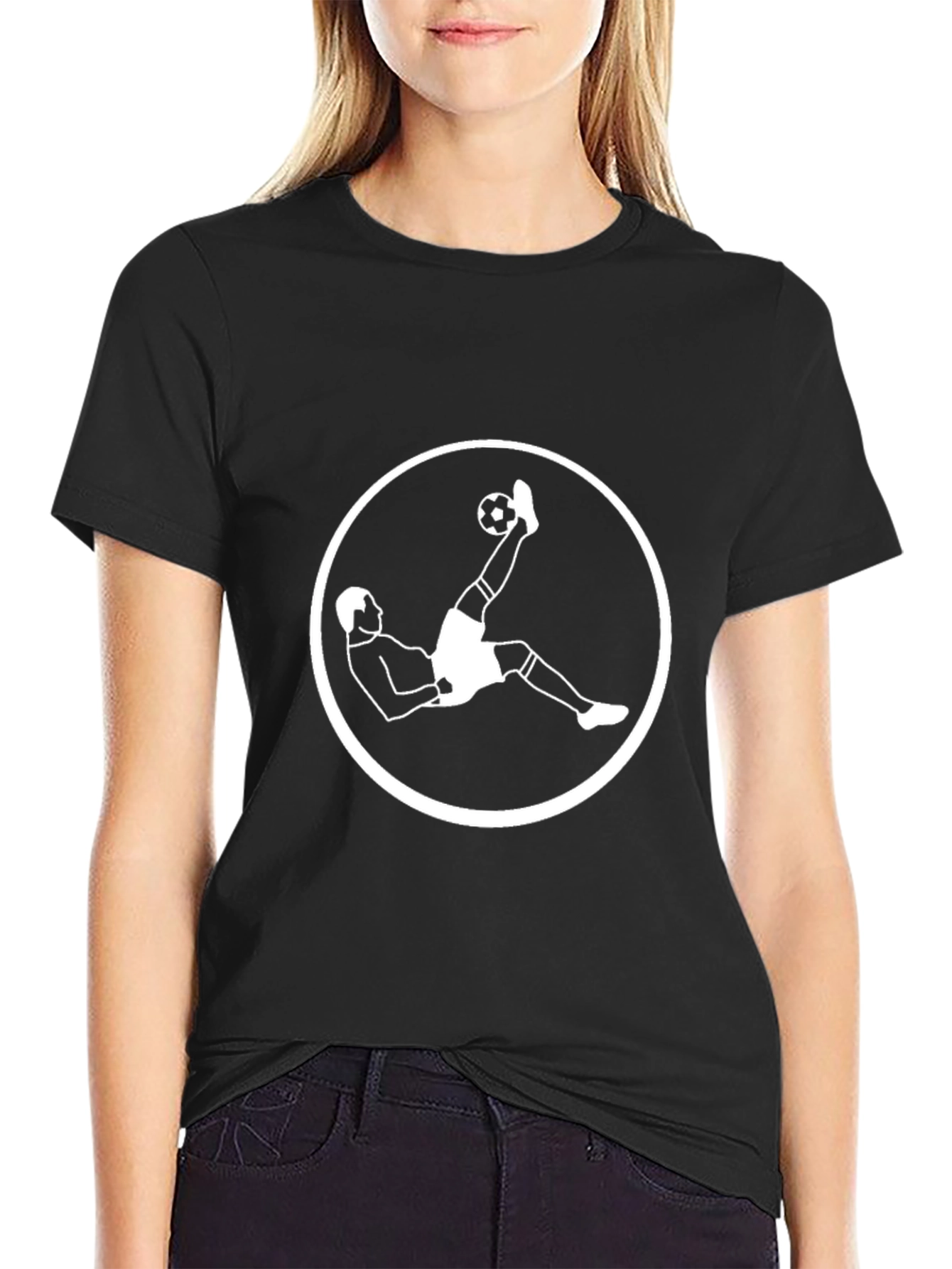 Soccer Bicycle Kick Black T-Shirt