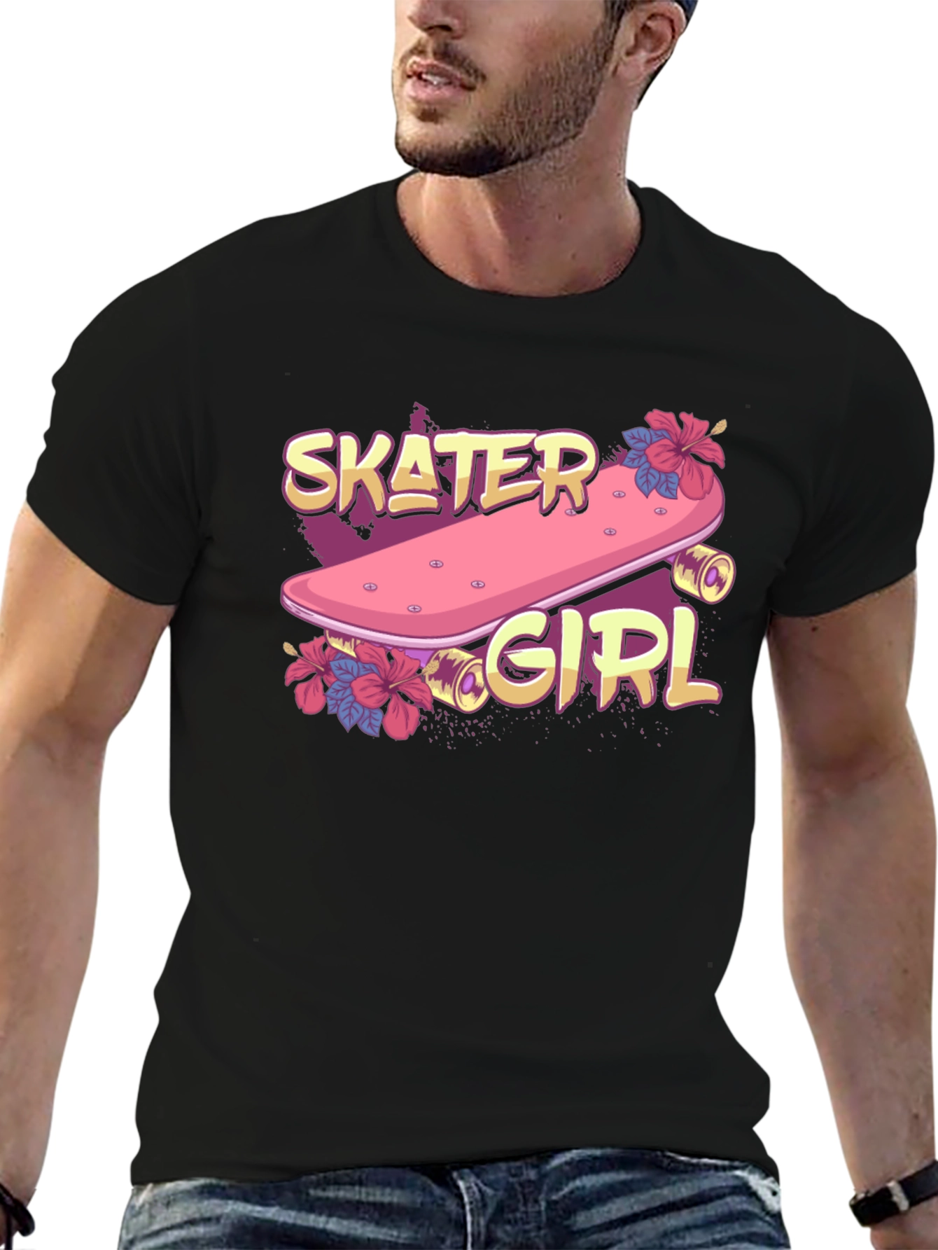 Skater Girl Graphic T-Shirt - Trendy Skateboarding Style