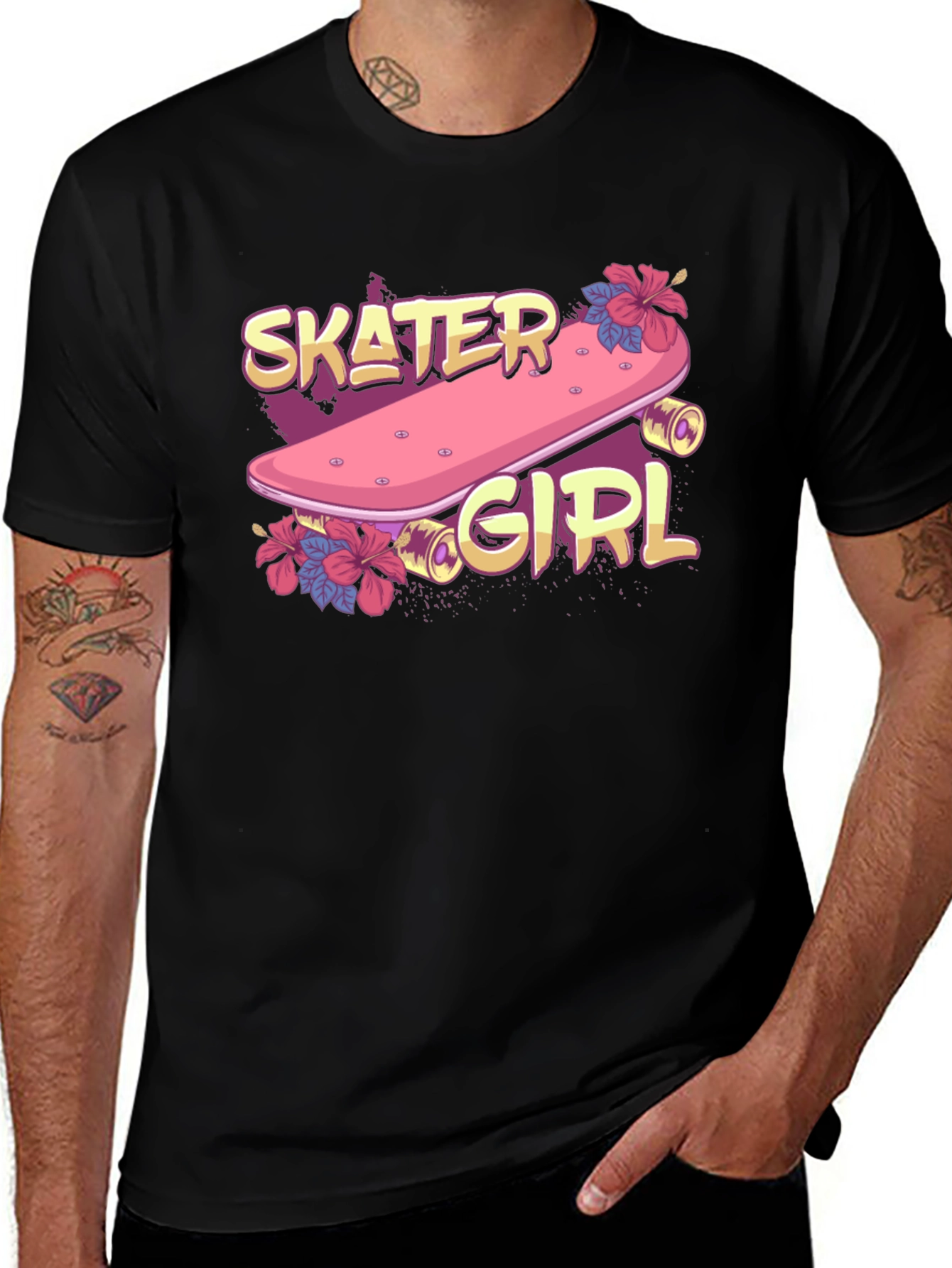 Skater Girl Graphic T-Shirt - Trendy Skateboarding Style