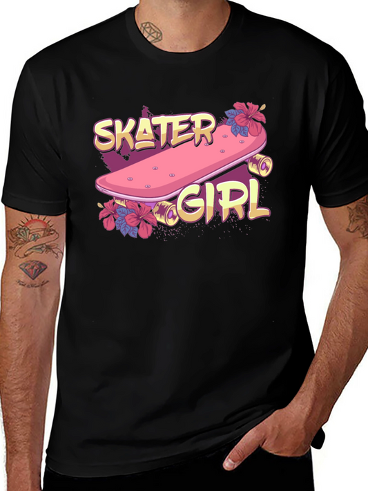 Skater Girl Graphic T-Shirt - Trendy Skateboarding Style