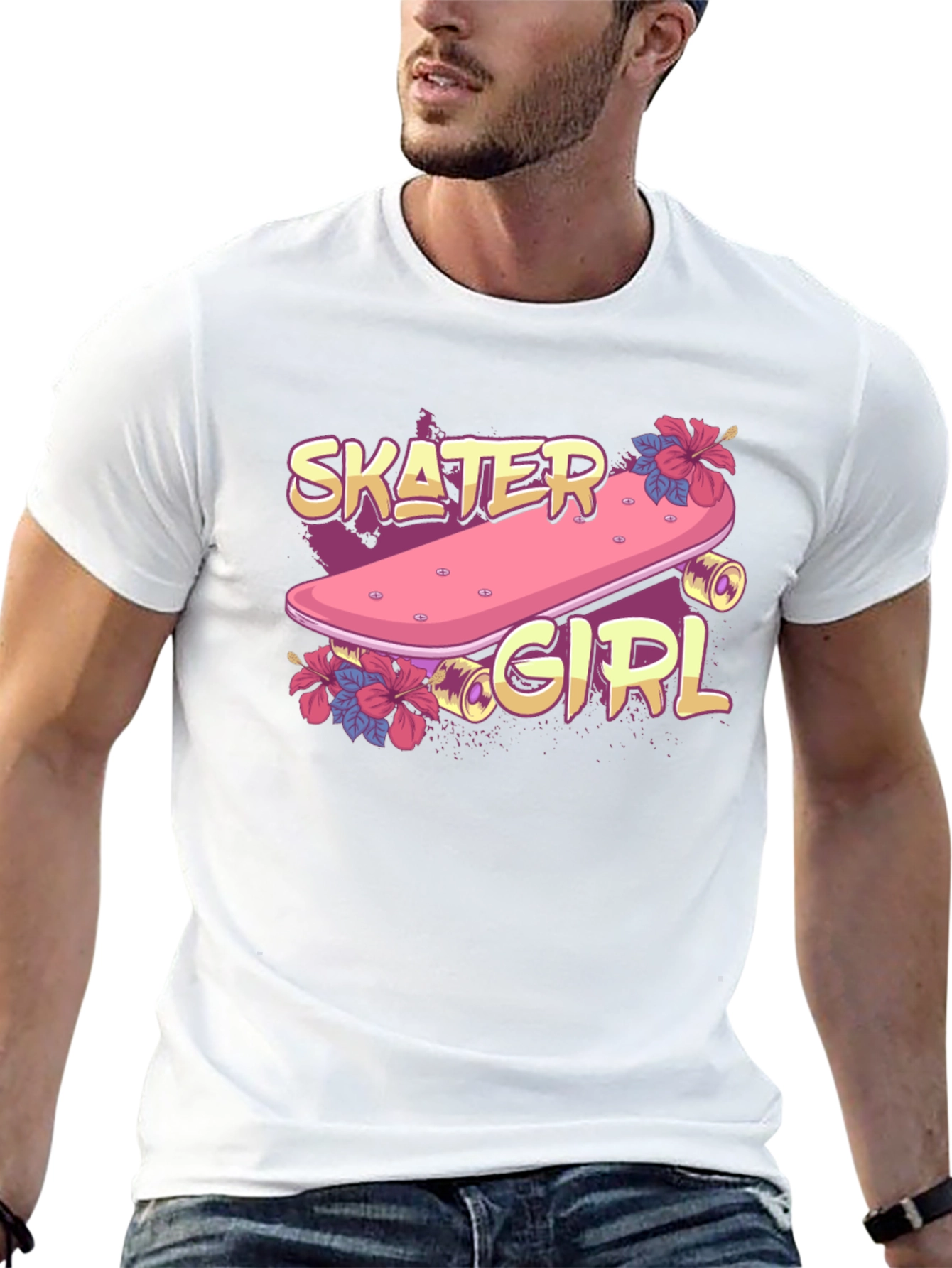 Skater Girl Graphic T-Shirt - Trendy Skateboarding Style