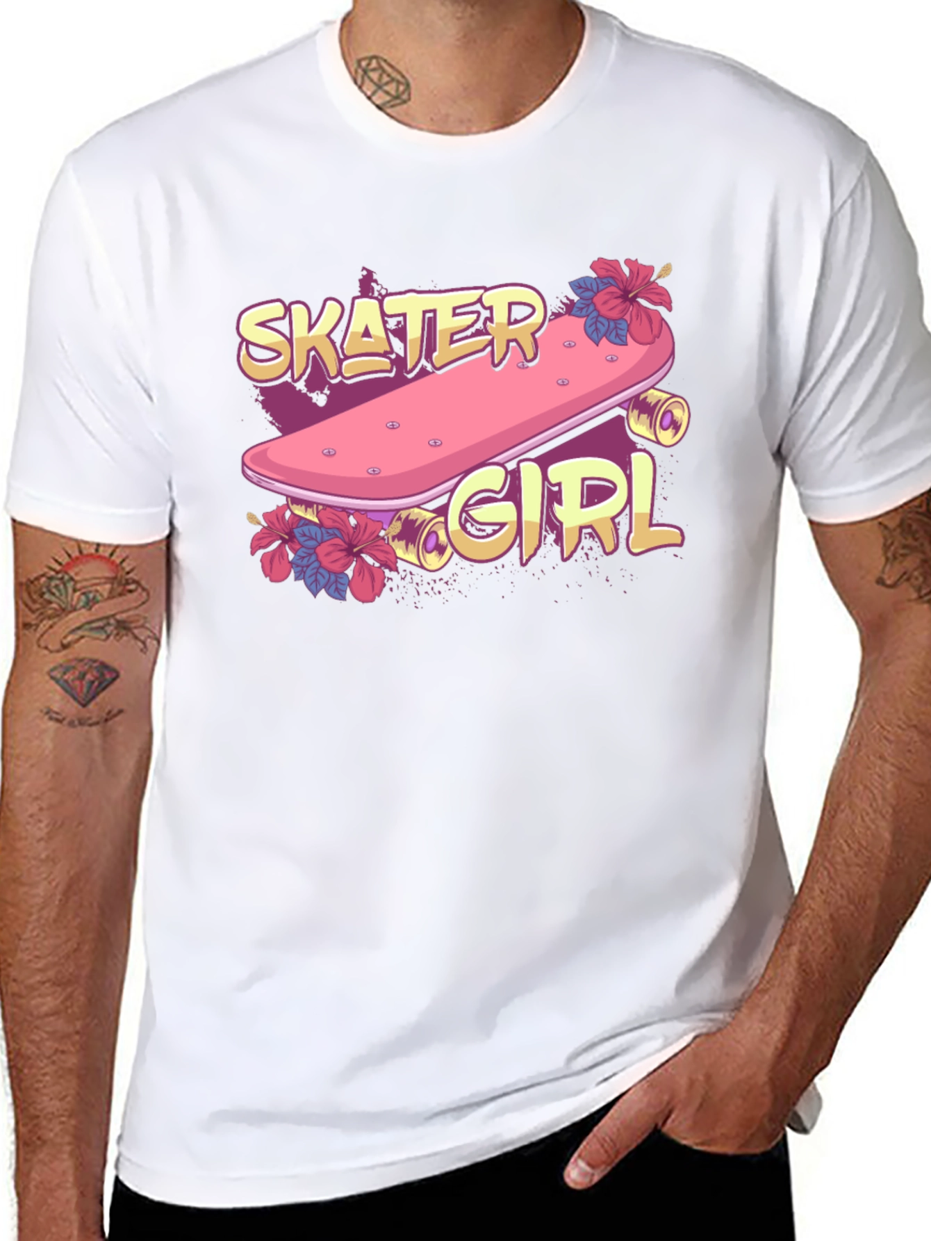 Skater Girl Graphic T-Shirt - Trendy Skateboarding Style