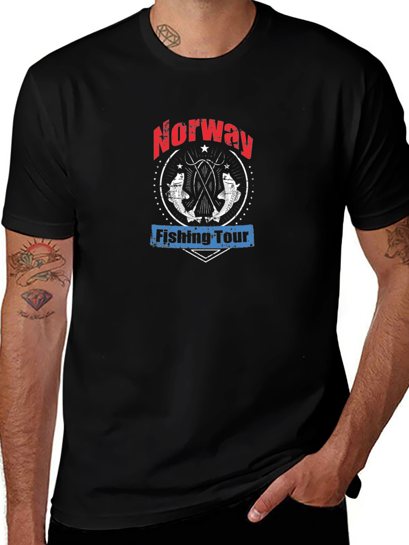 Norway Fishing Tour Black T-Shirt