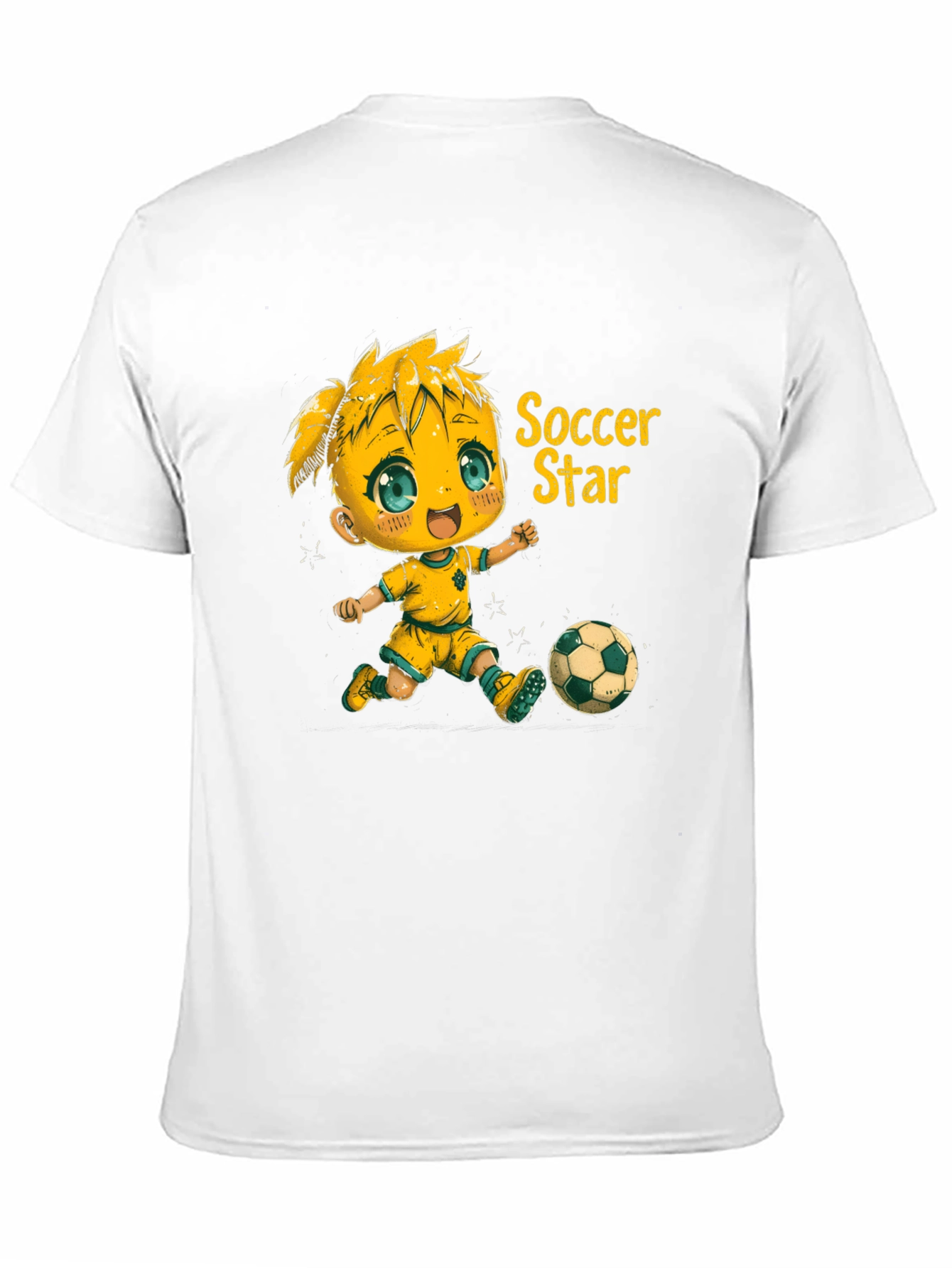 Soccer Star Graphic Tee - Black Cotton Shirt