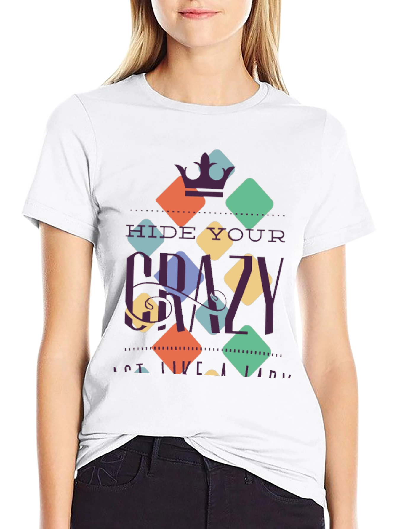 Hide Your Crazy Mens Black Graphic Tee