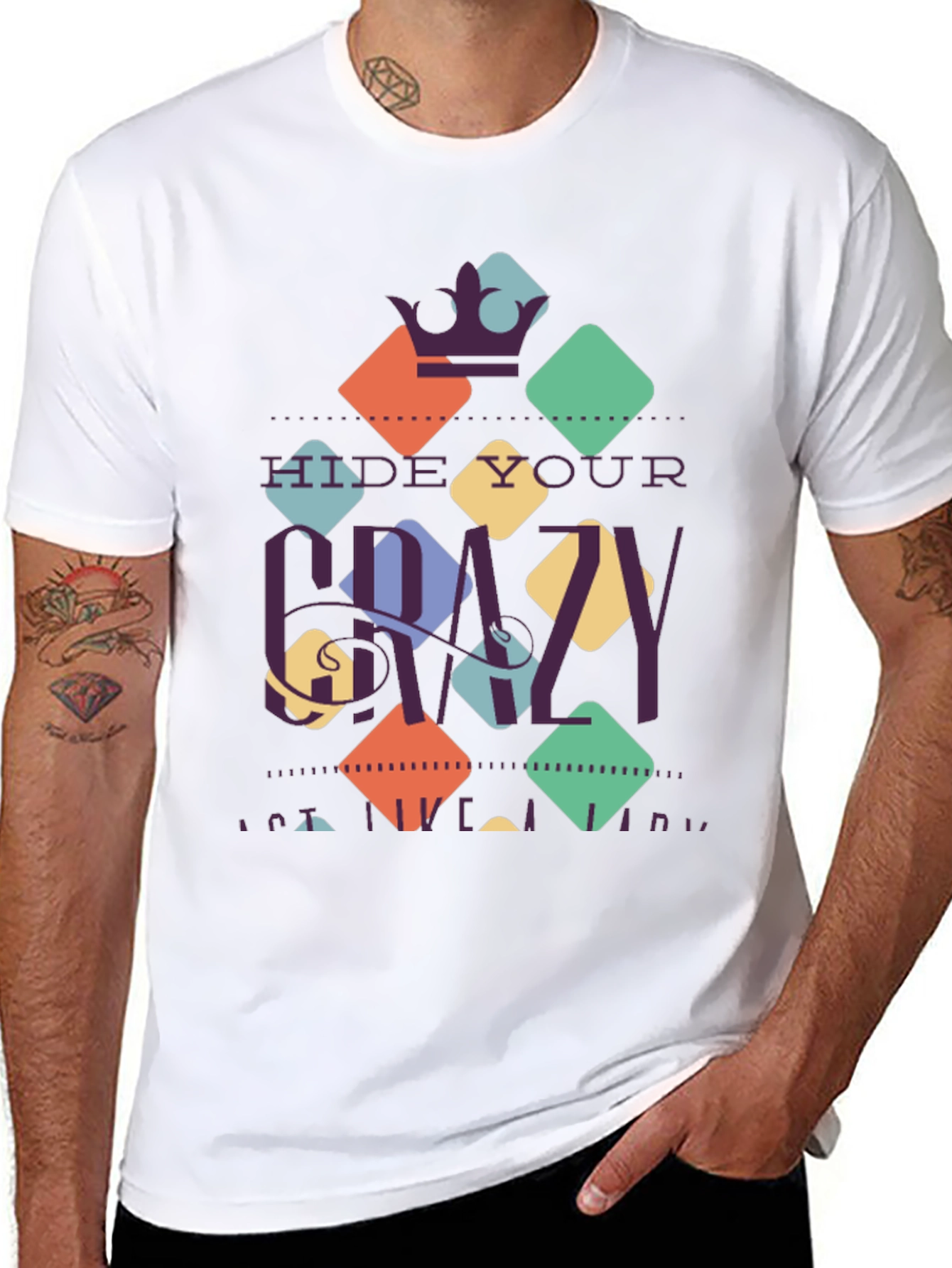 Hide Your Crazy Mens Black Graphic Tee