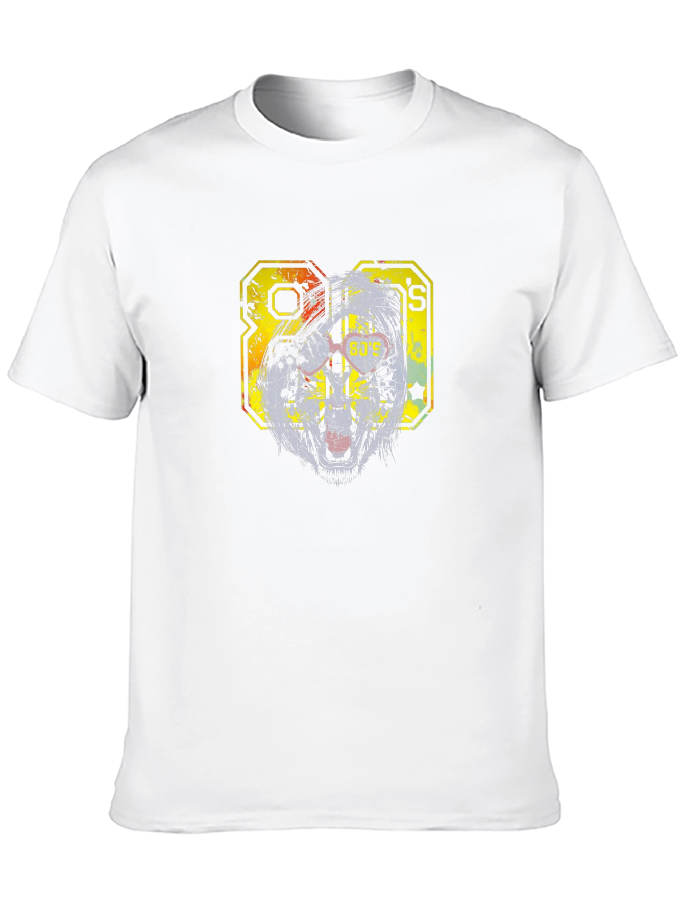 Retro 80s Graphic Print Black T-Shirt