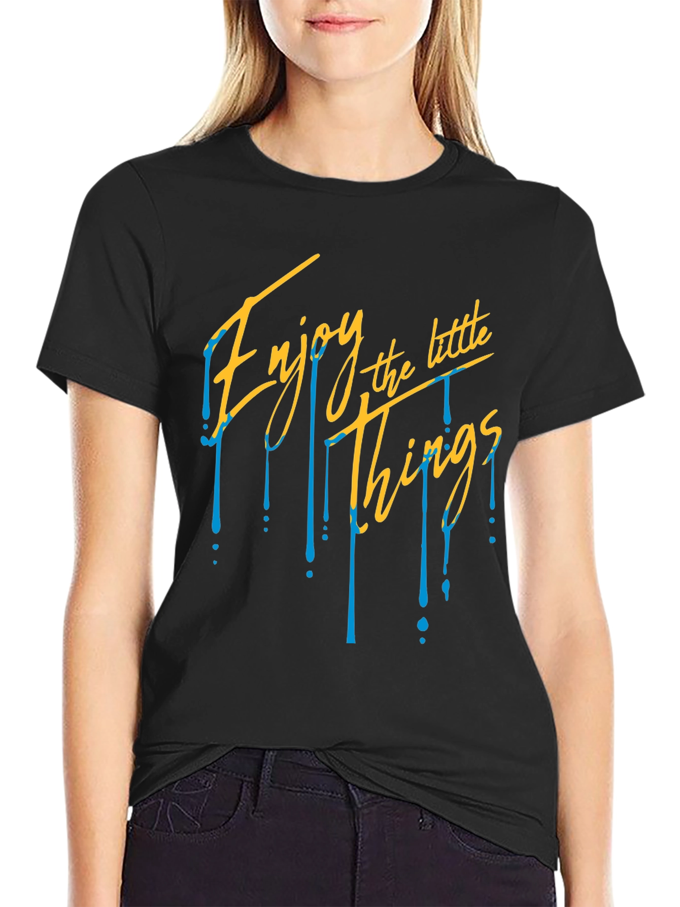 Enjoy the Little Things Graphic Tee - Black
