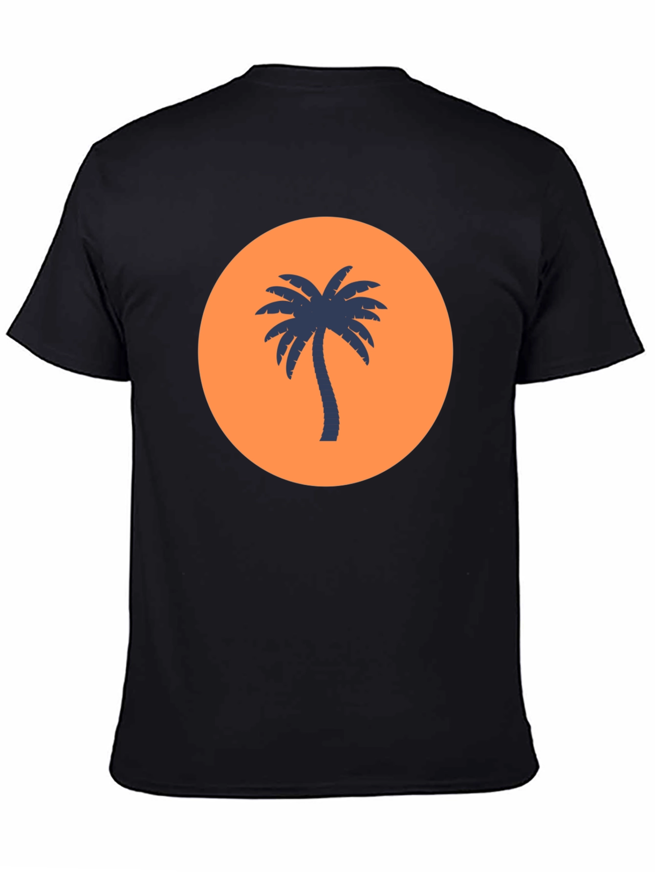 Tropical Palm Tree Graphic Tee - Black