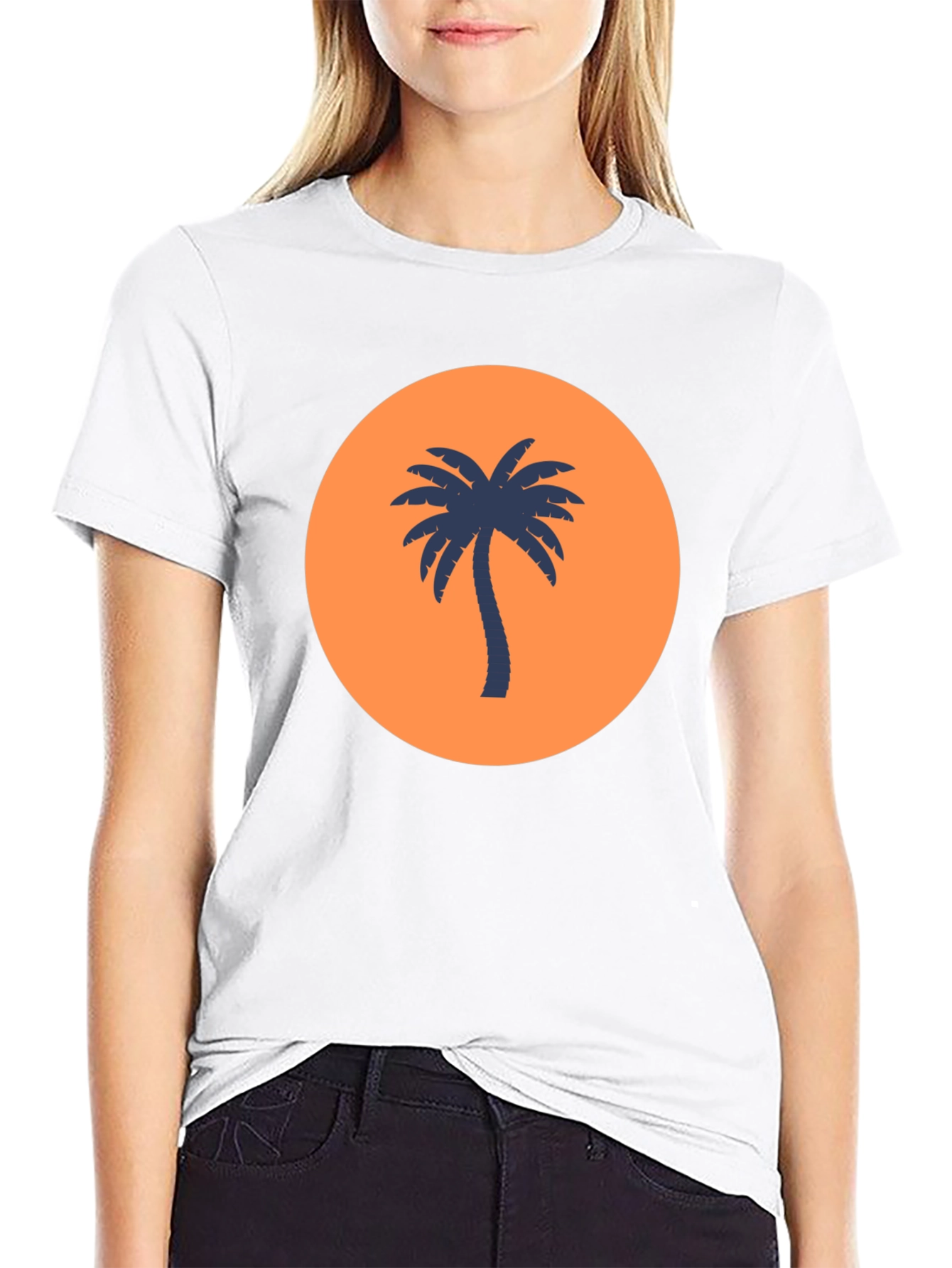 Tropical Palm Tree Graphic Tee - Black