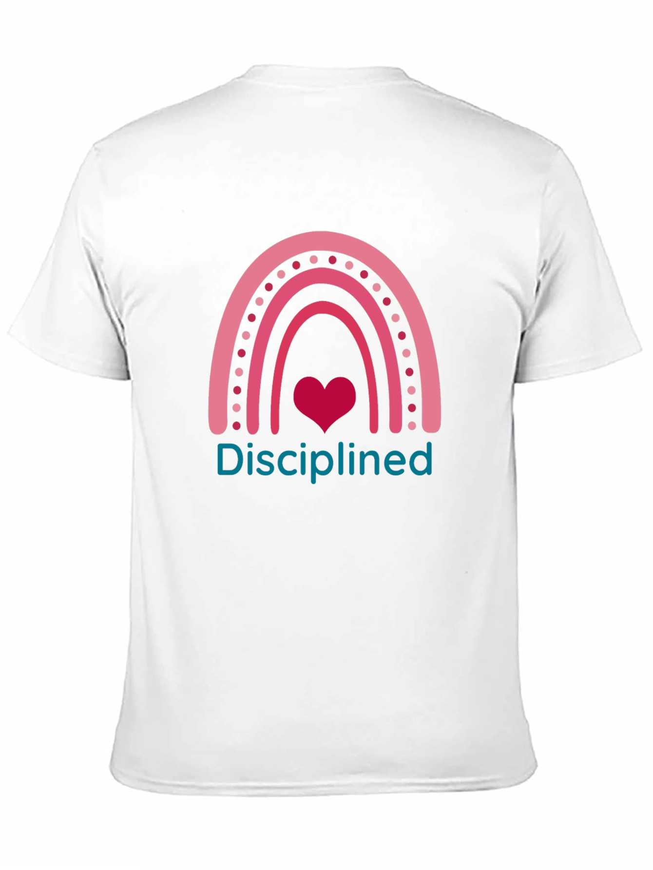 Disciplined Rainbow Heart Graphic T-Shirt