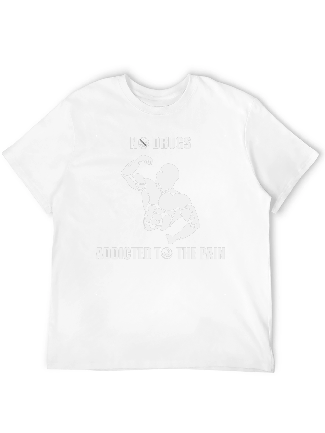 No Drugs Addicted to The Pain Black Graphic T-Shirt