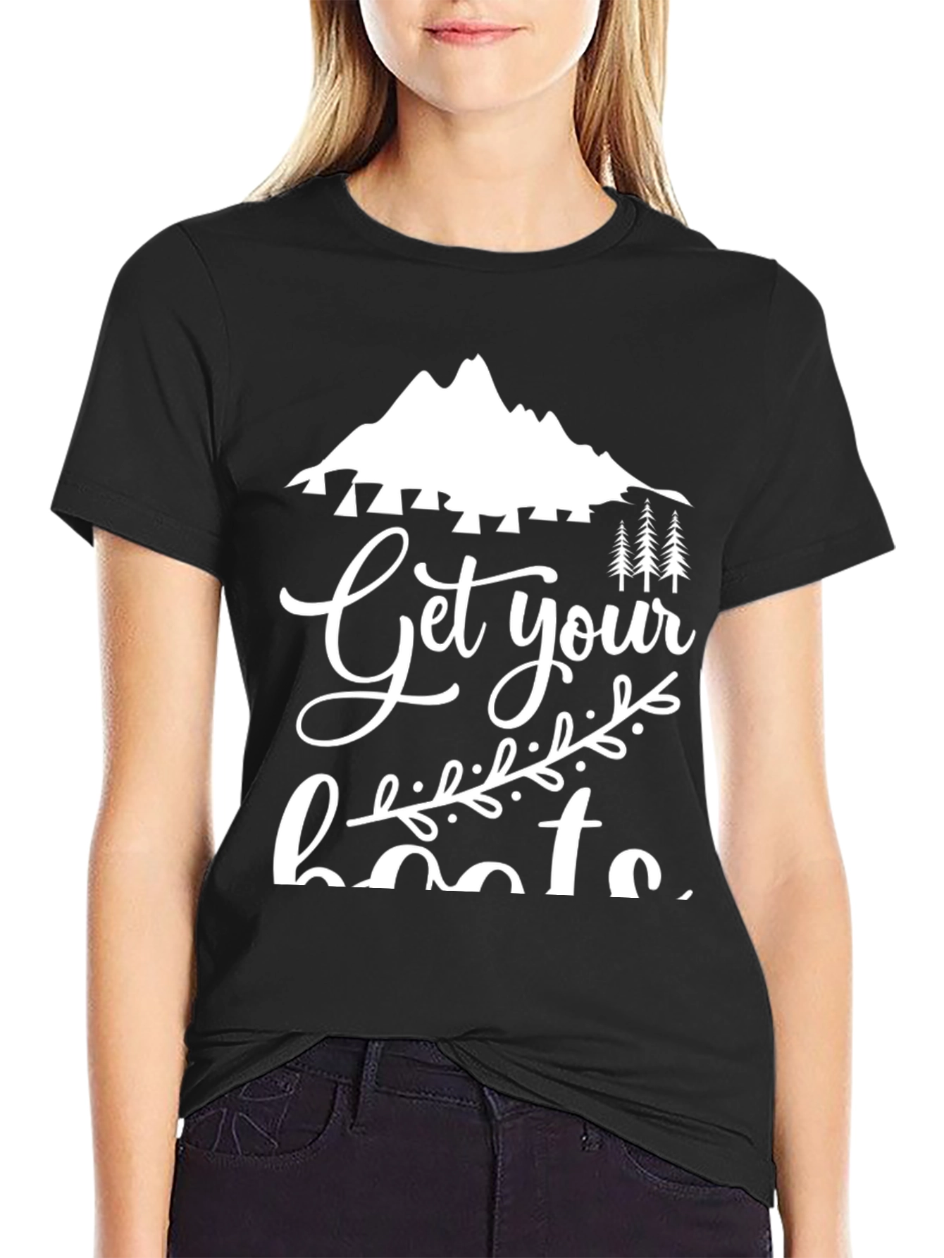 Get Your Boots On Black Graphic Tee