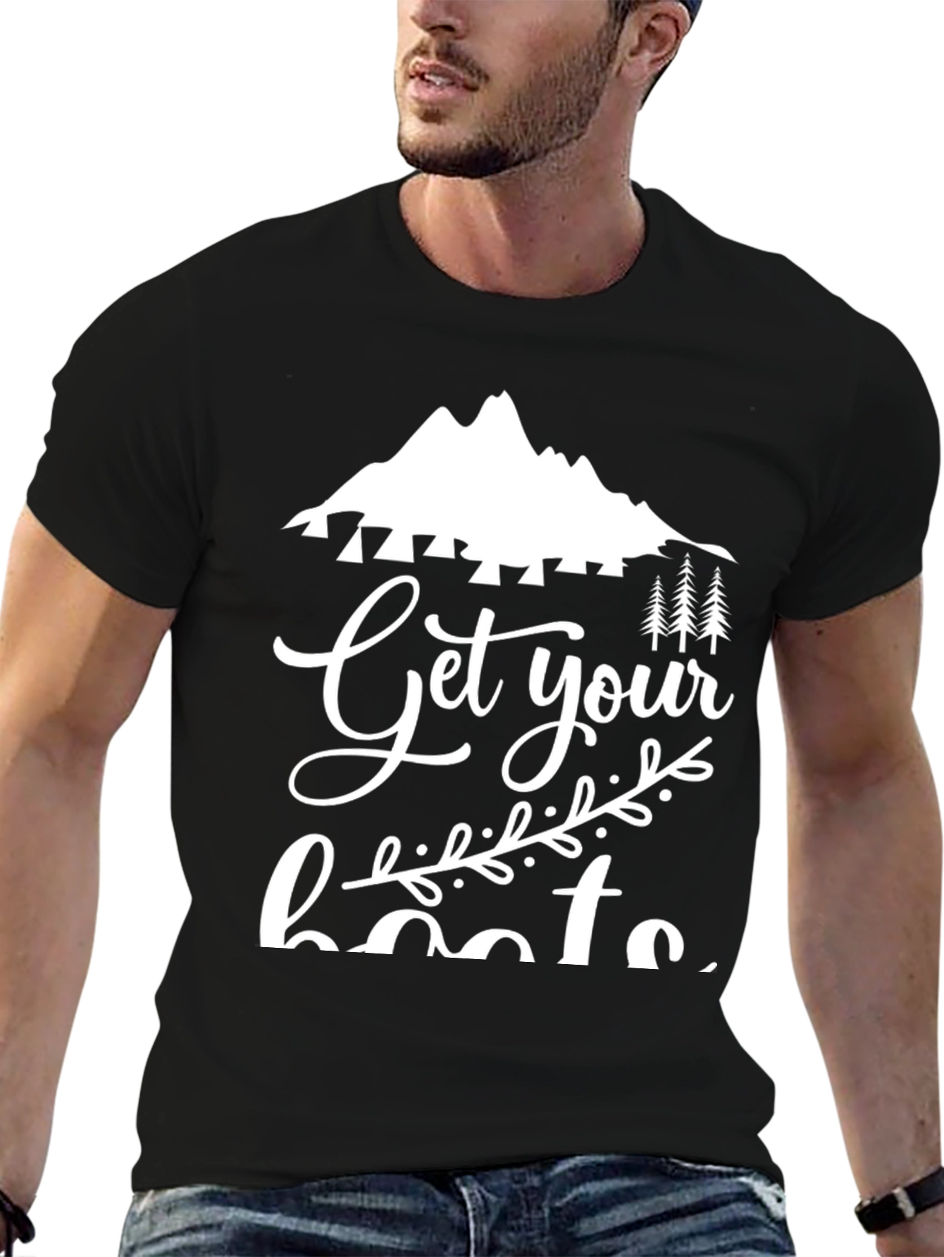 Get Your Boots On Black Graphic Tee