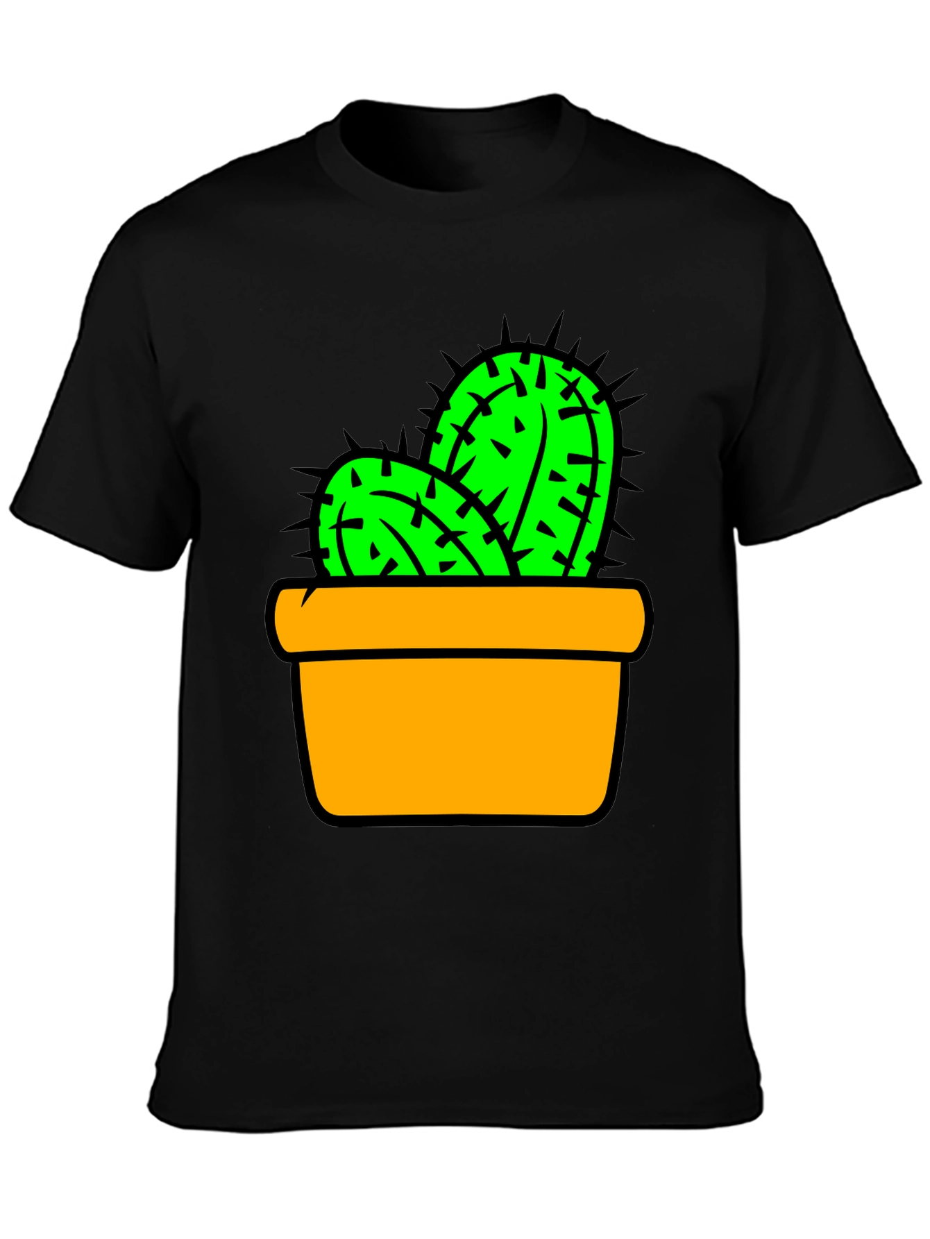 Cactus in Pot Graphic Tee - Trendy Unisex T-Shirt