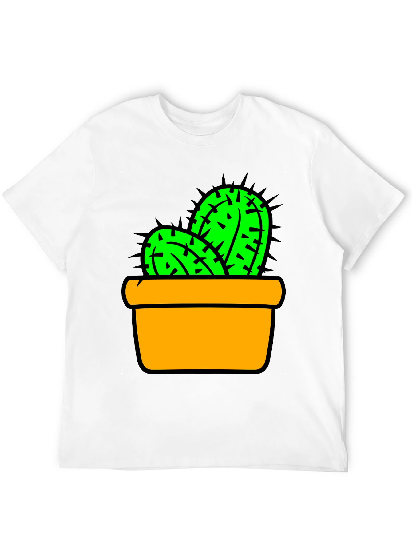 Cactus in Pot Graphic Tee - Trendy Unisex T-Shirt