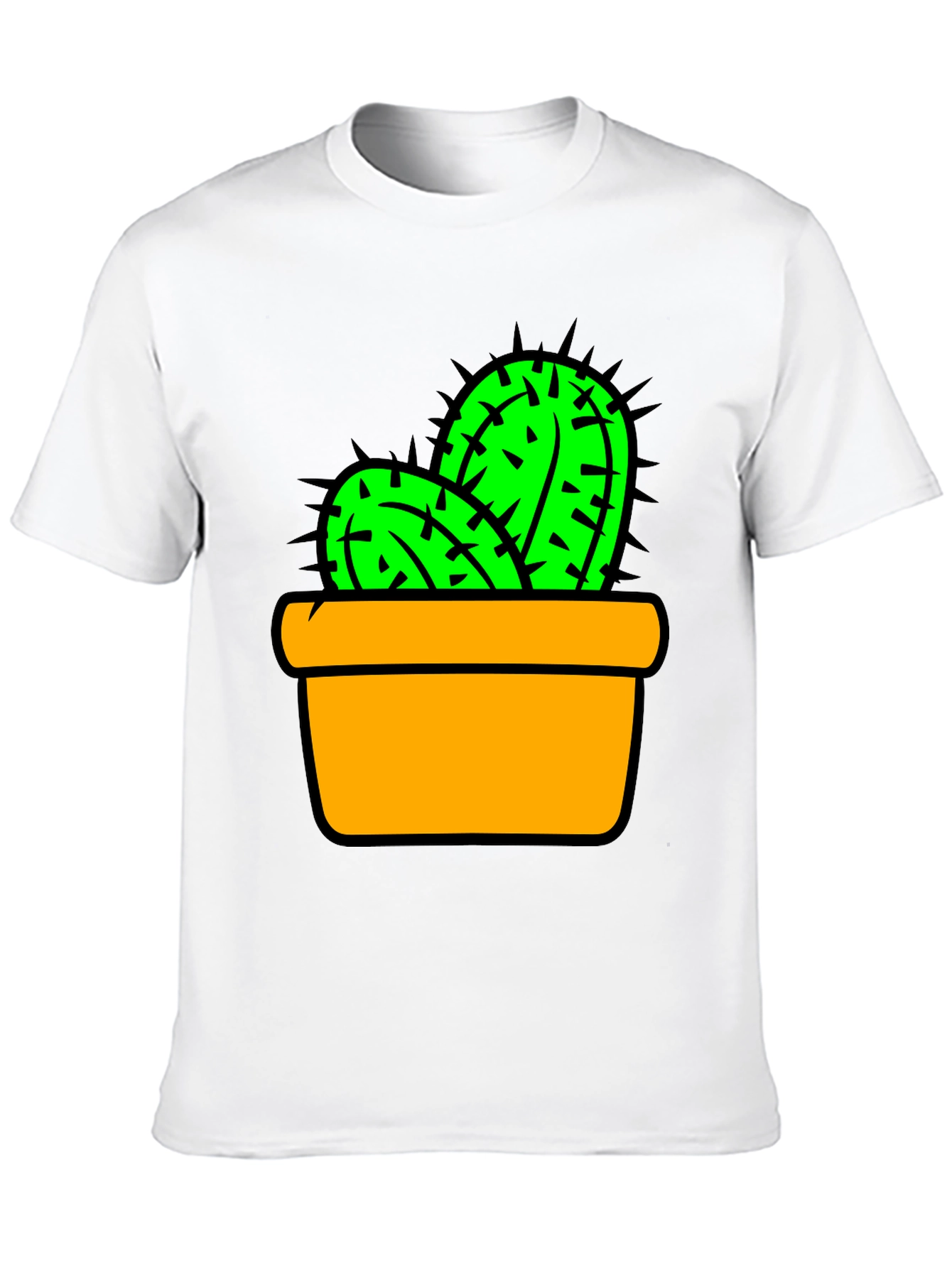 Cactus in Pot Graphic Tee - Trendy Unisex T-Shirt