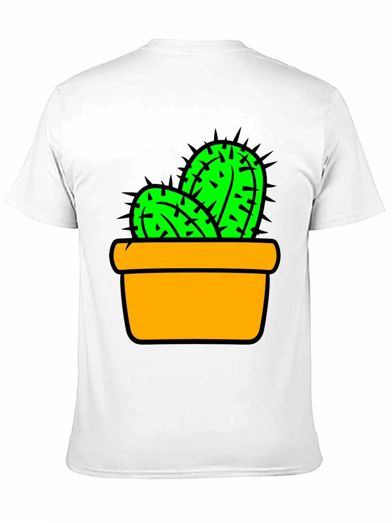 Cactus in Pot Graphic Tee - Trendy Unisex T-Shirt