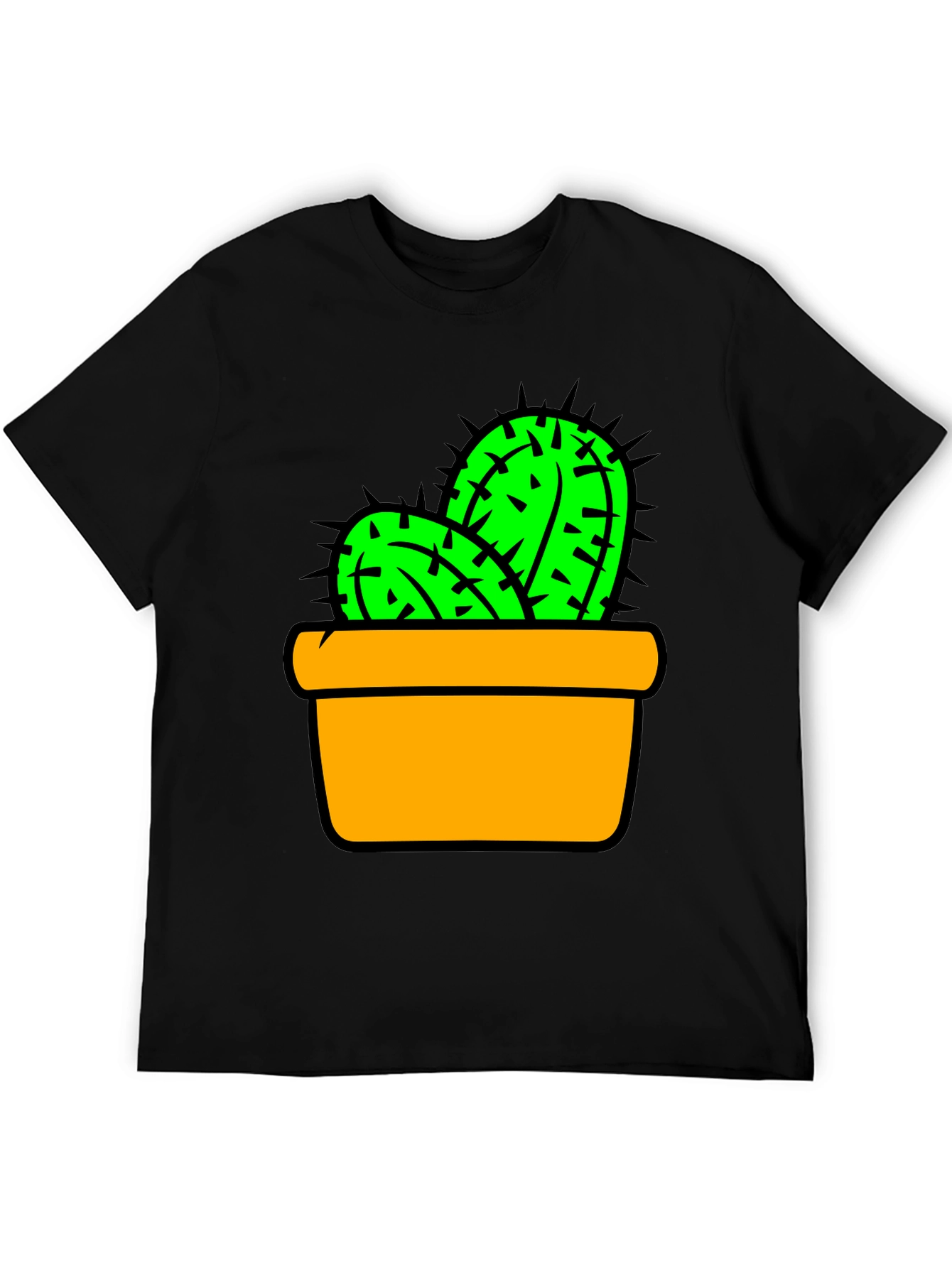 Cactus in Pot Graphic Tee - Trendy Unisex T-Shirt
