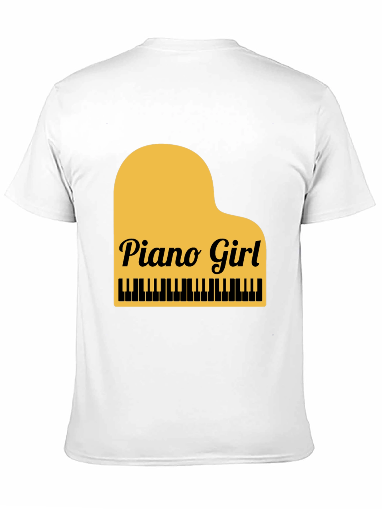 Piano Girl Graphic Tee - Black Cotton Blend