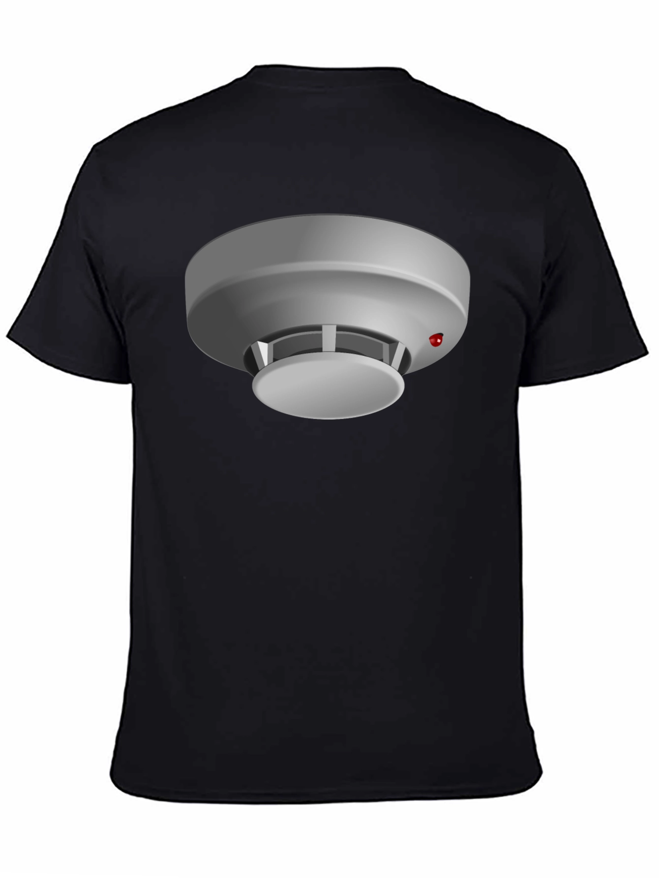 Novelty Smoke Detector Graphic Tee - Black
