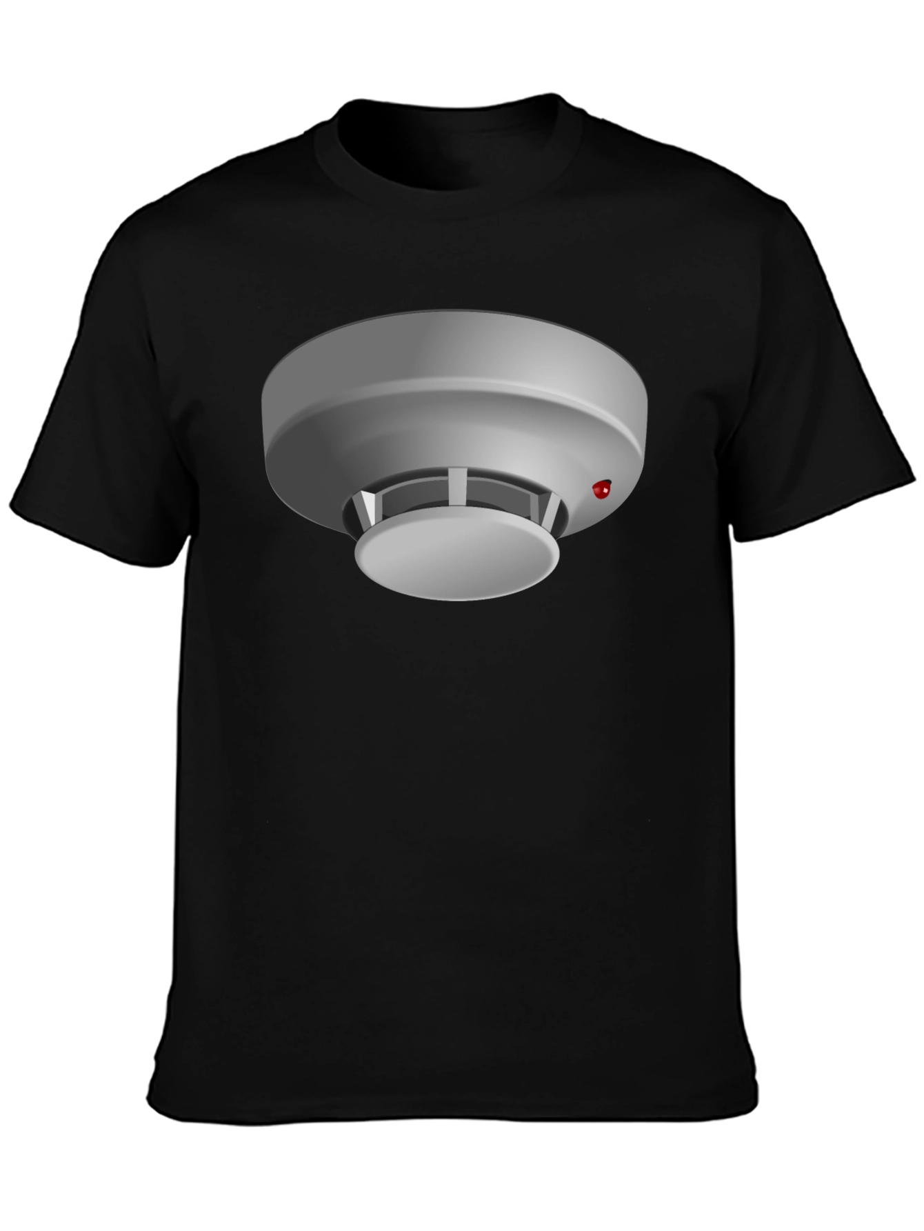 Novelty Smoke Detector Graphic Tee - Black