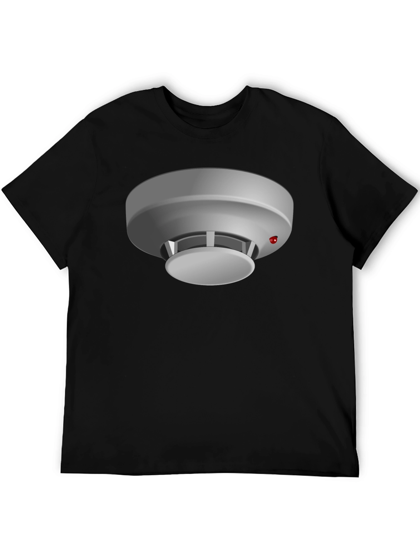 Novelty Smoke Detector Graphic Tee - Black