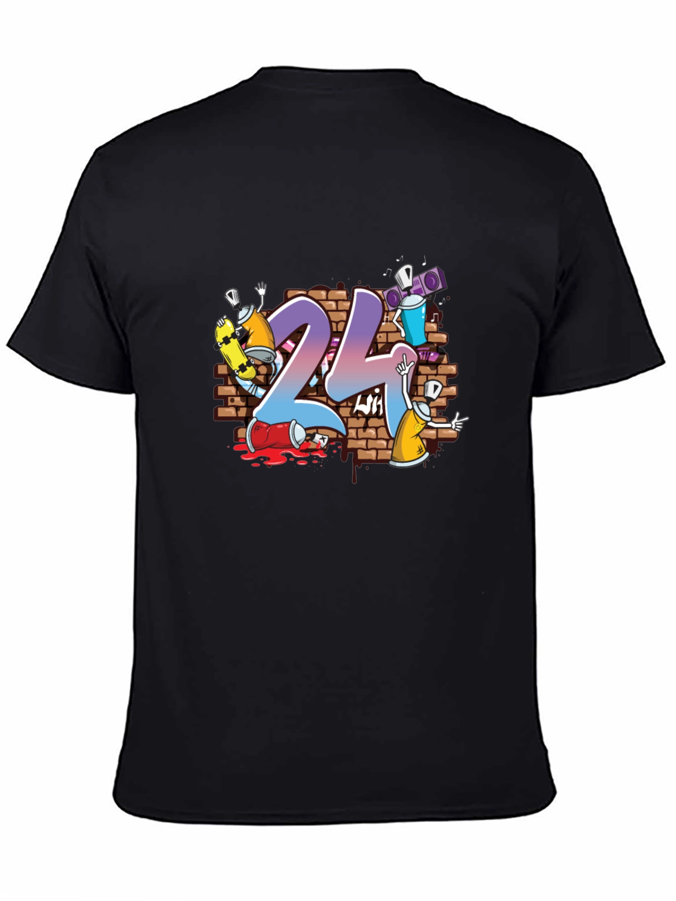 24 Graffiti Style Graphic Print T-Shirt