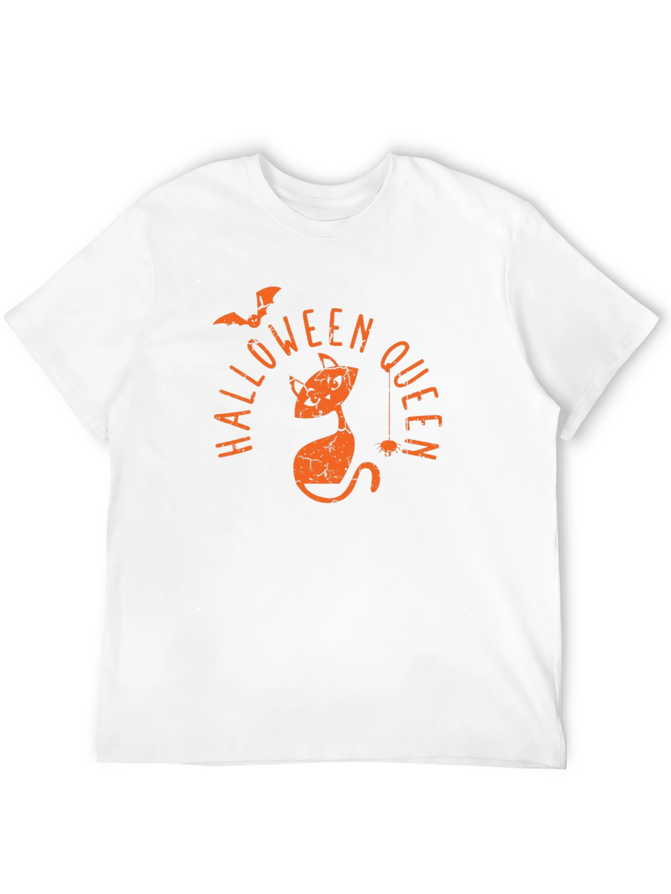 Halloween Queen T-Shirt - Black Cat & Bat Design