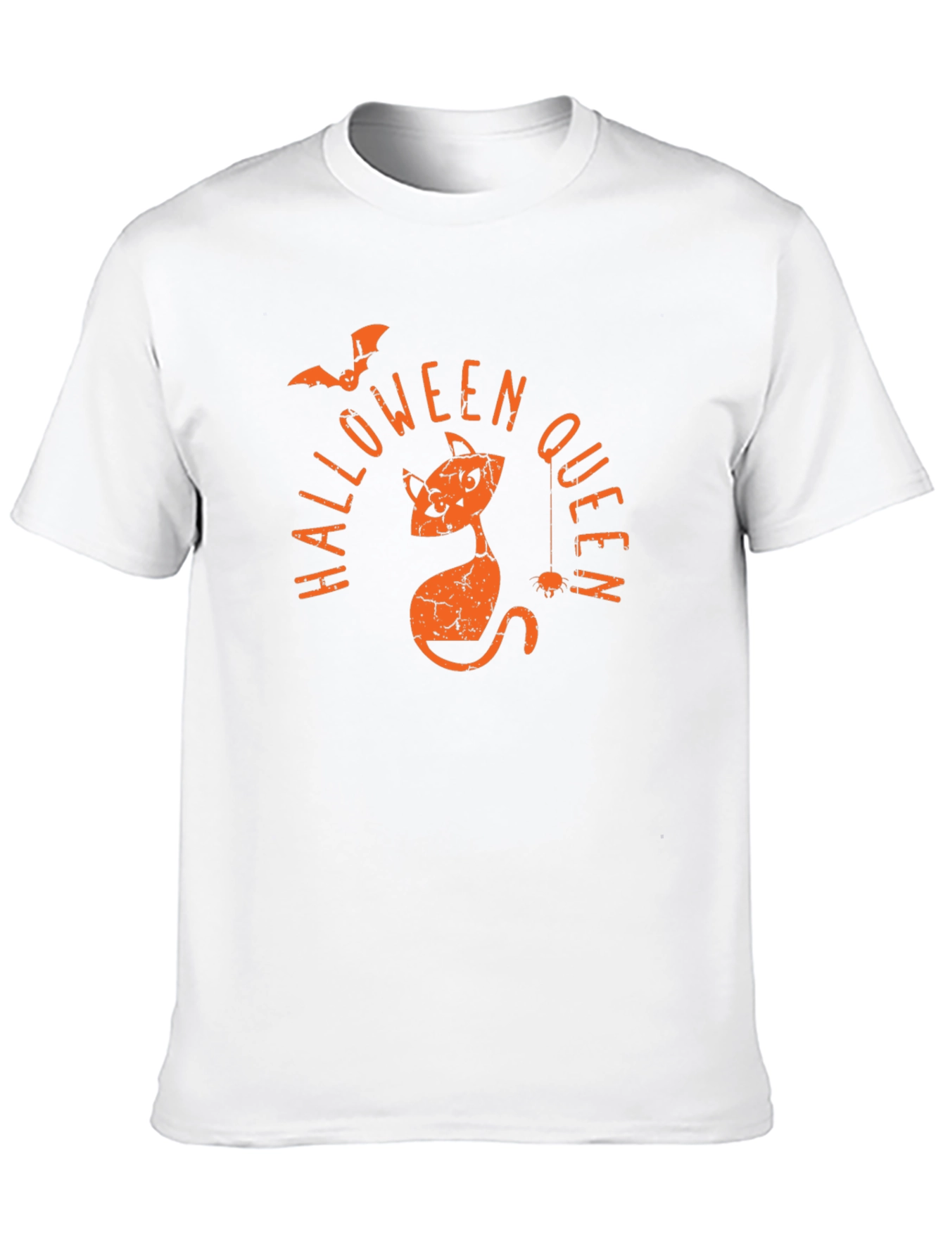 Halloween Queen T-Shirt - Black Cat & Bat Design