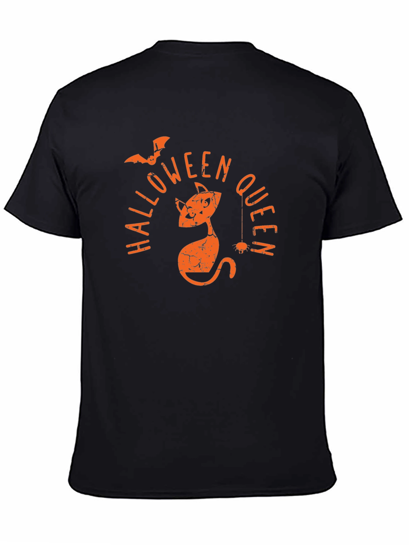 Halloween Queen T-Shirt - Black Cat & Bat Design