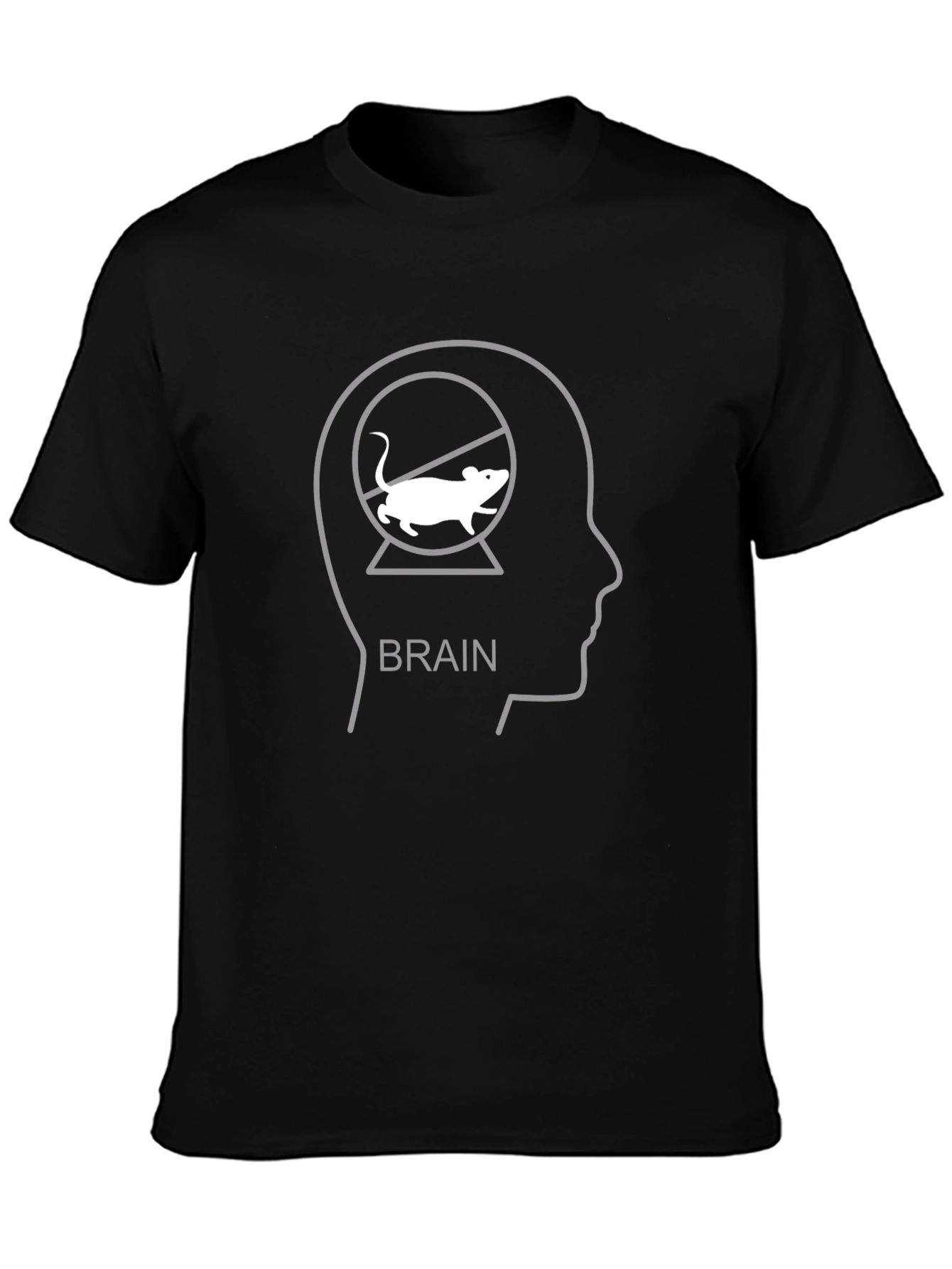 Brain Rat Wheel T-Shirt - Black Cotton Graphic Tee