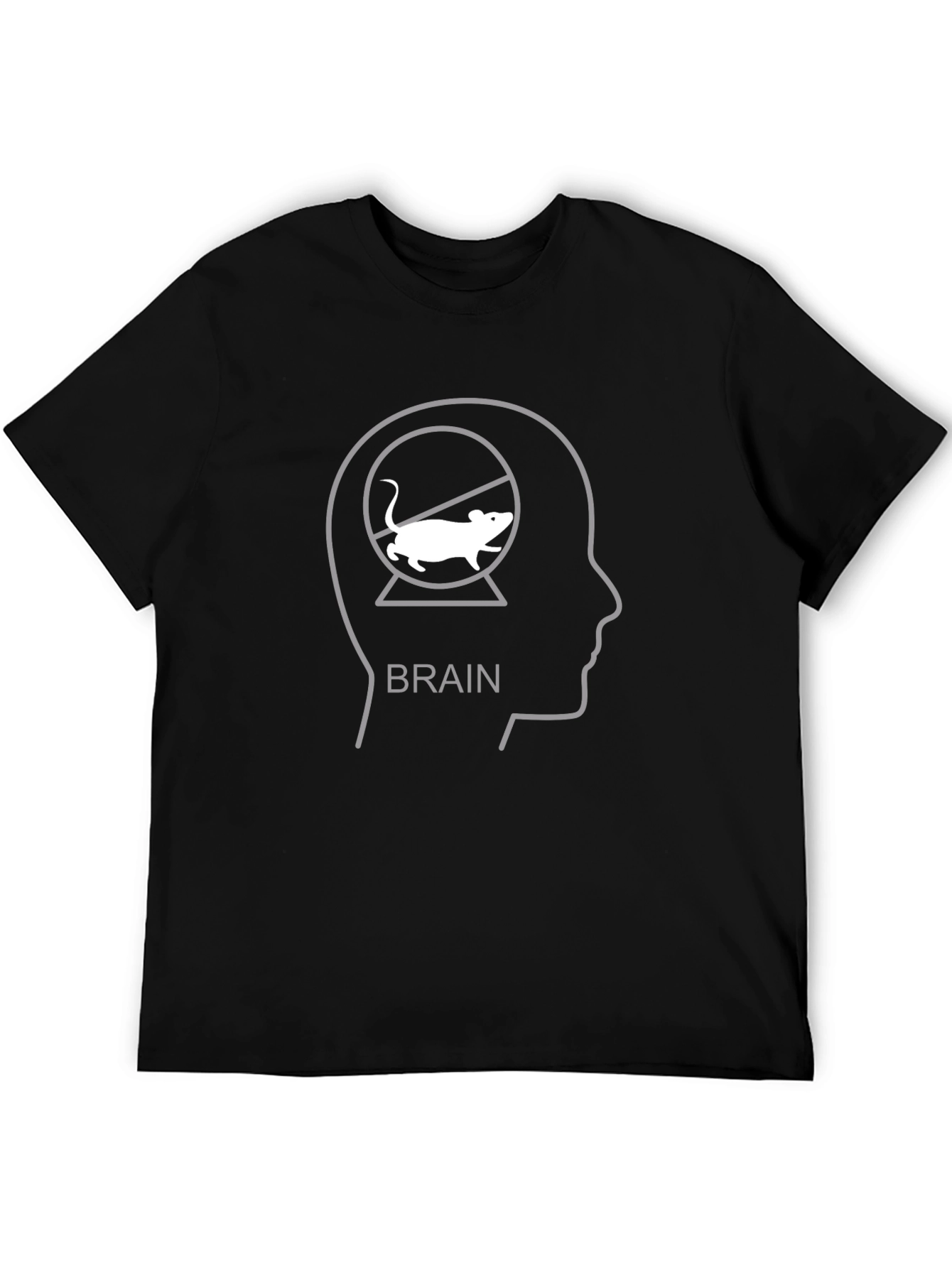 Brain Rat Wheel T-Shirt - Black Cotton Graphic Tee