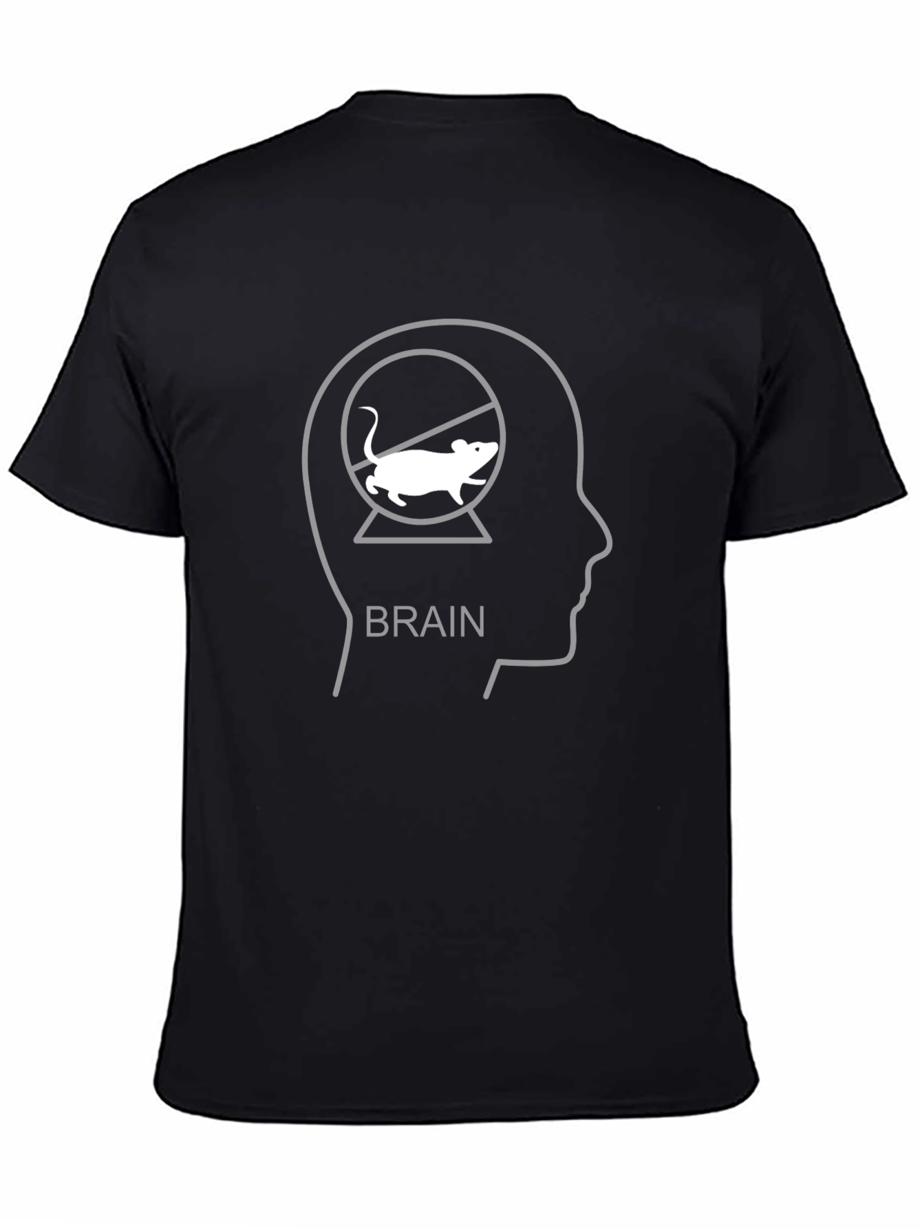 Brain Rat Wheel T-Shirt - Black Cotton Graphic Tee