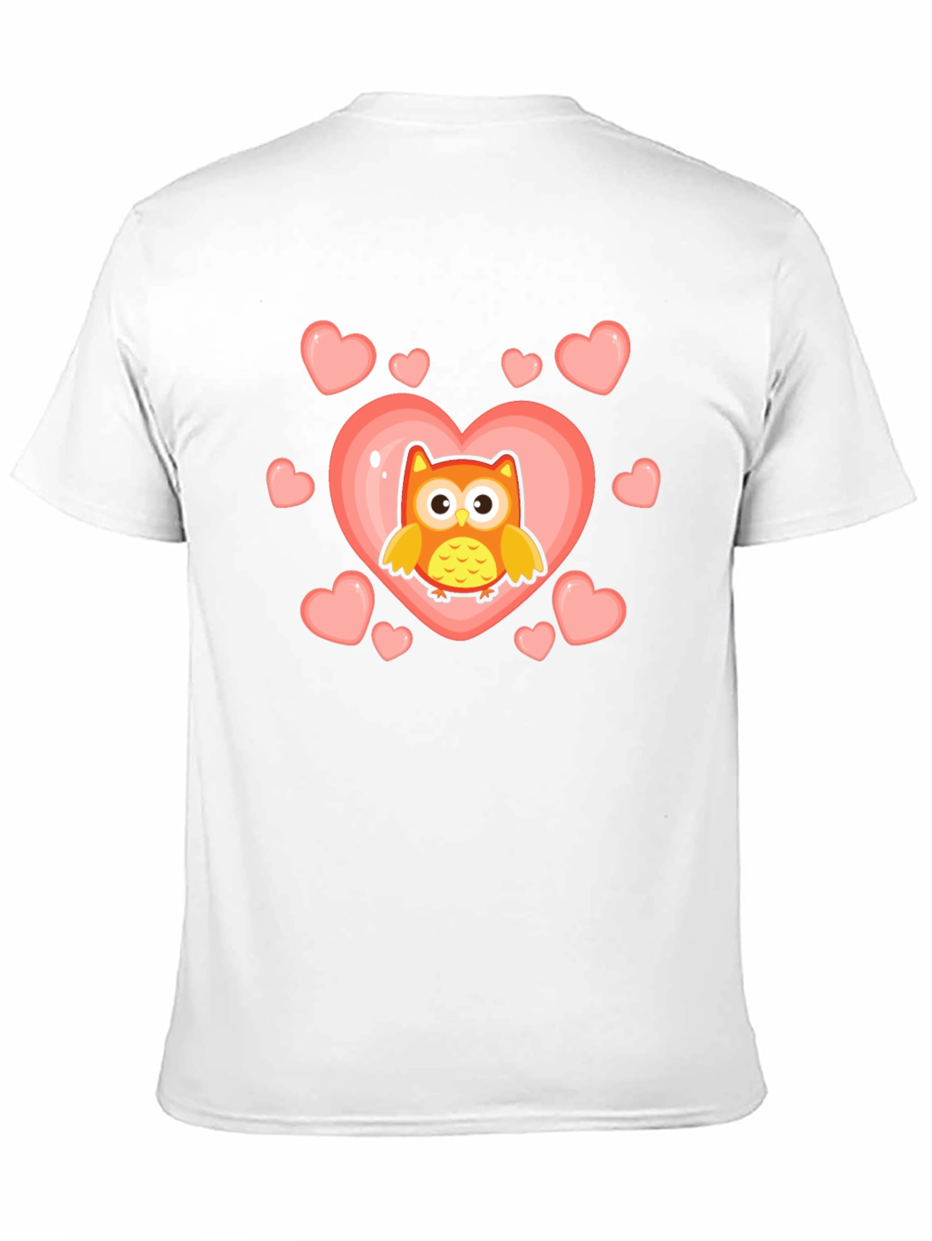 Cute Owl Heart Graphic T-Shirt - Black
