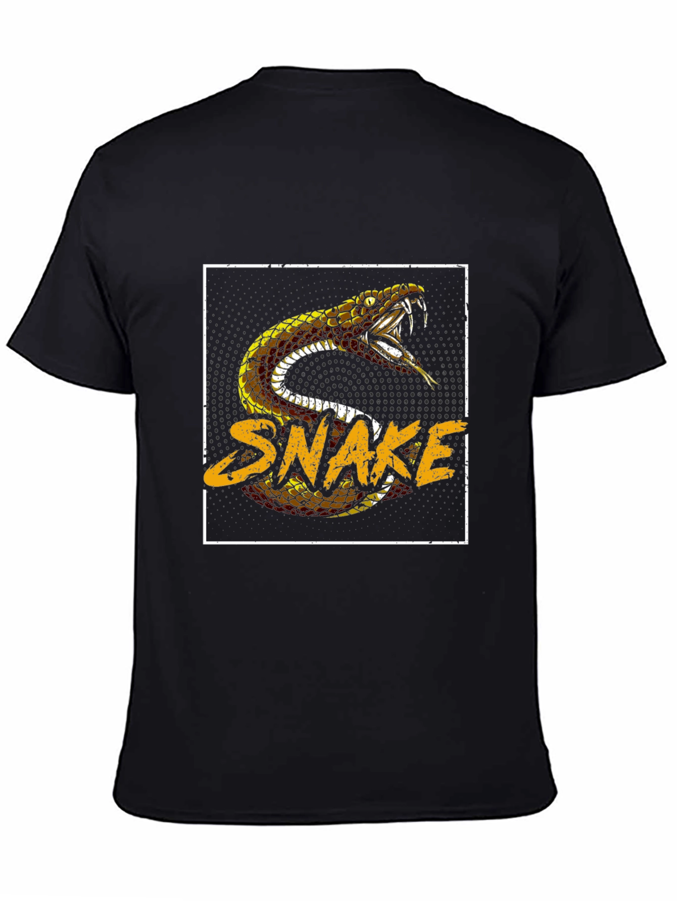 Snake Graphic Print Black T-Shirt