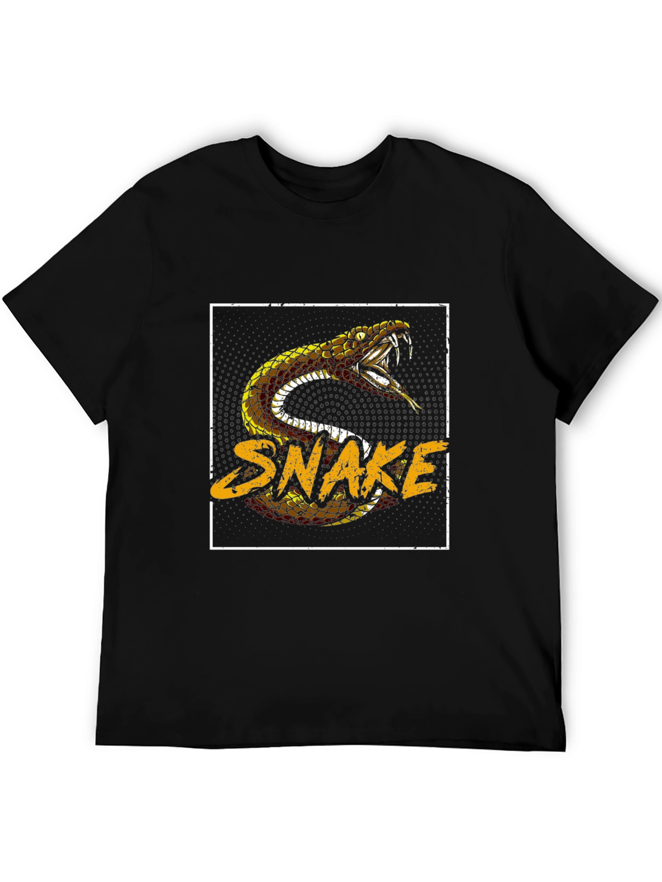 Snake Graphic Print Black T-Shirt