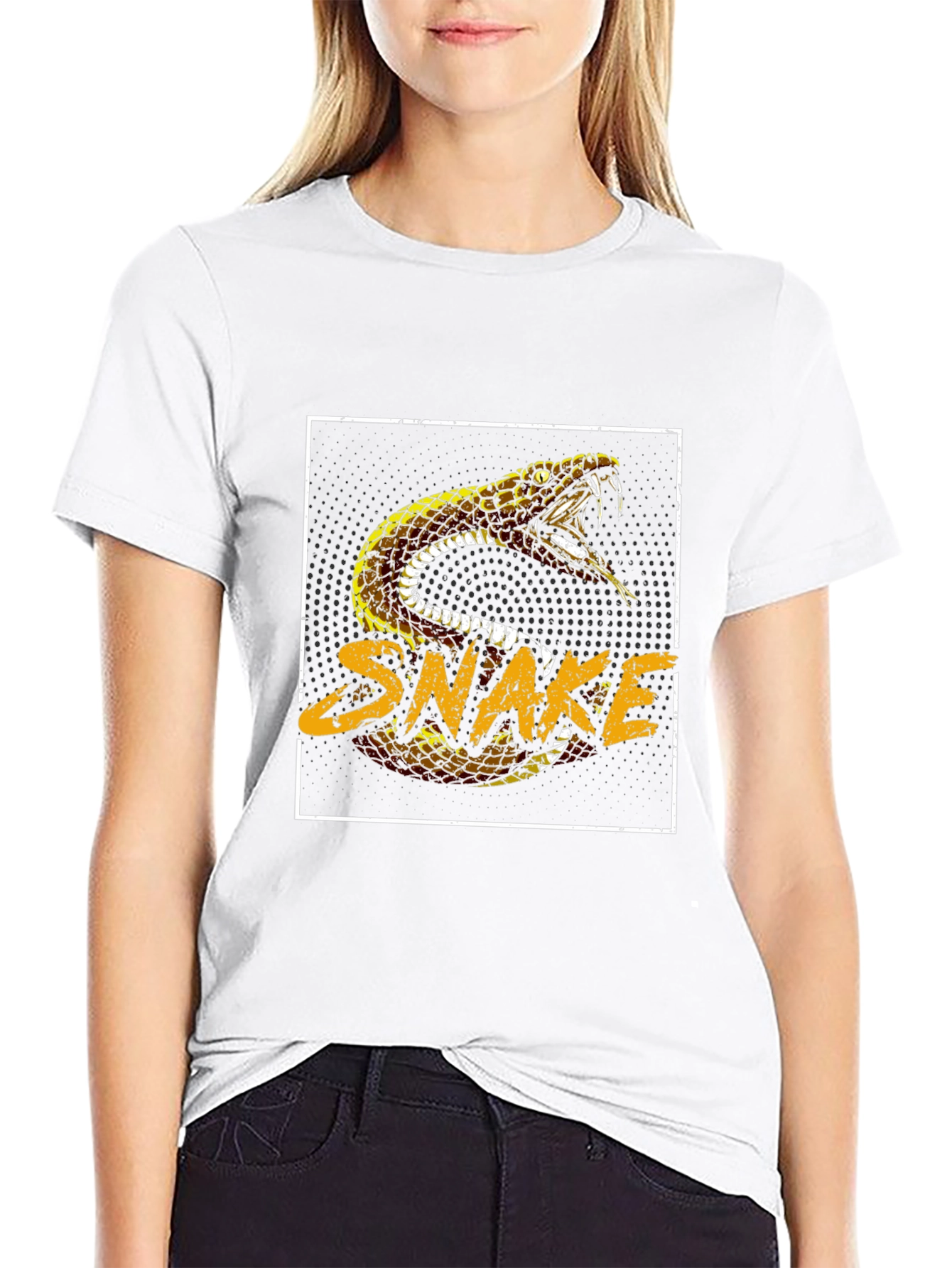Snake Graphic Print Black T-Shirt