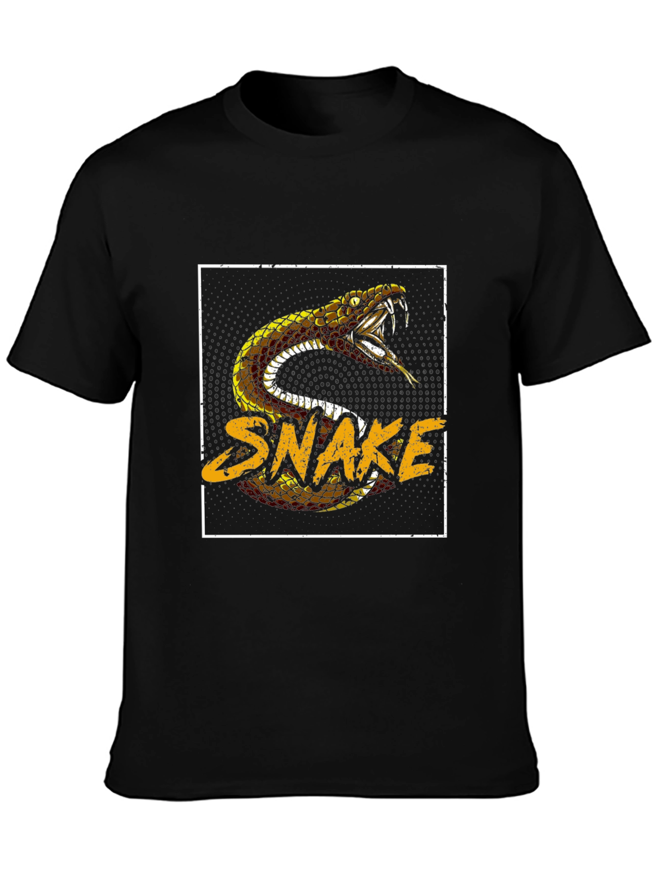 Snake Graphic Print Black T-Shirt