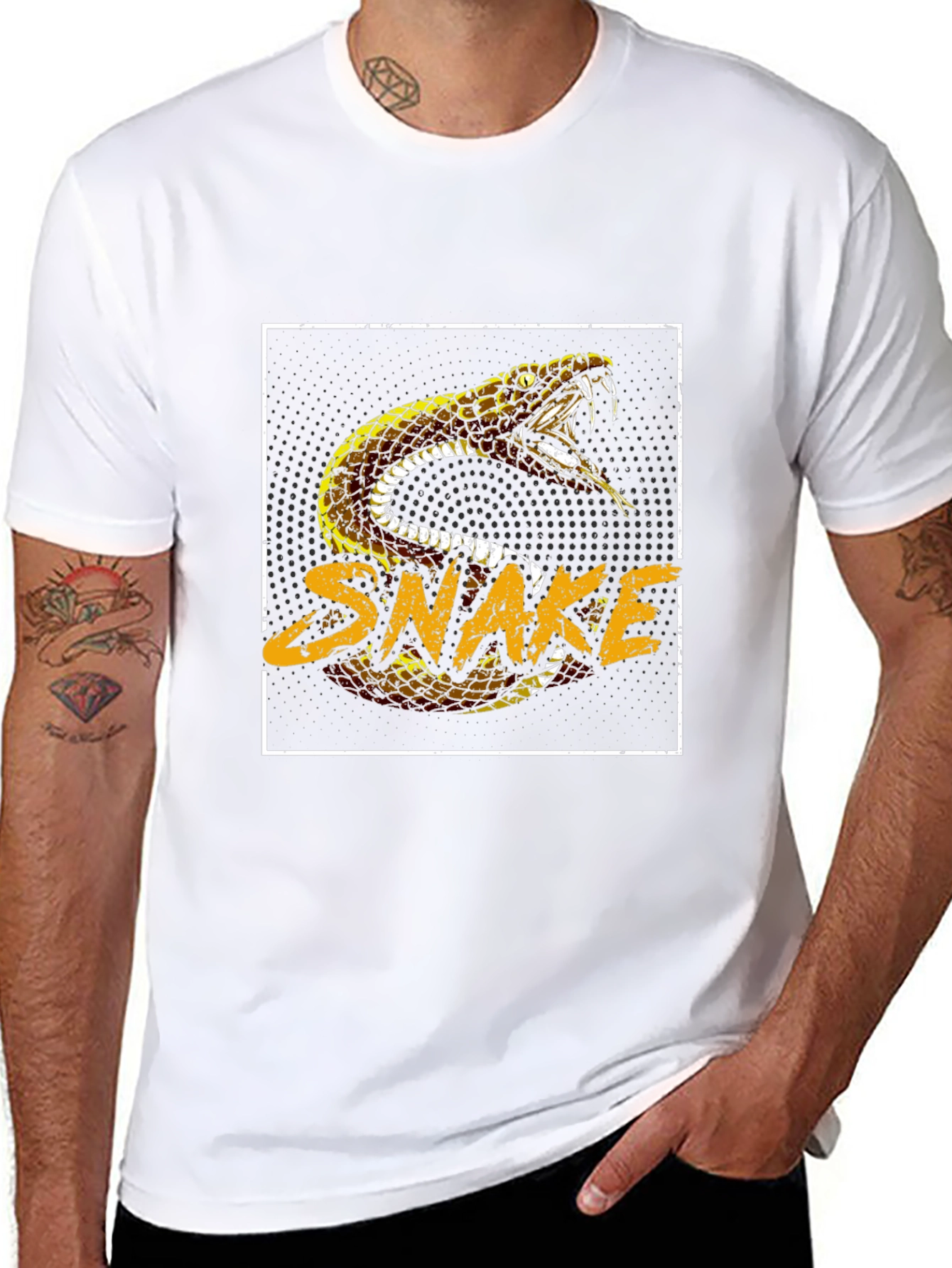 Snake Graphic Print Black T-Shirt