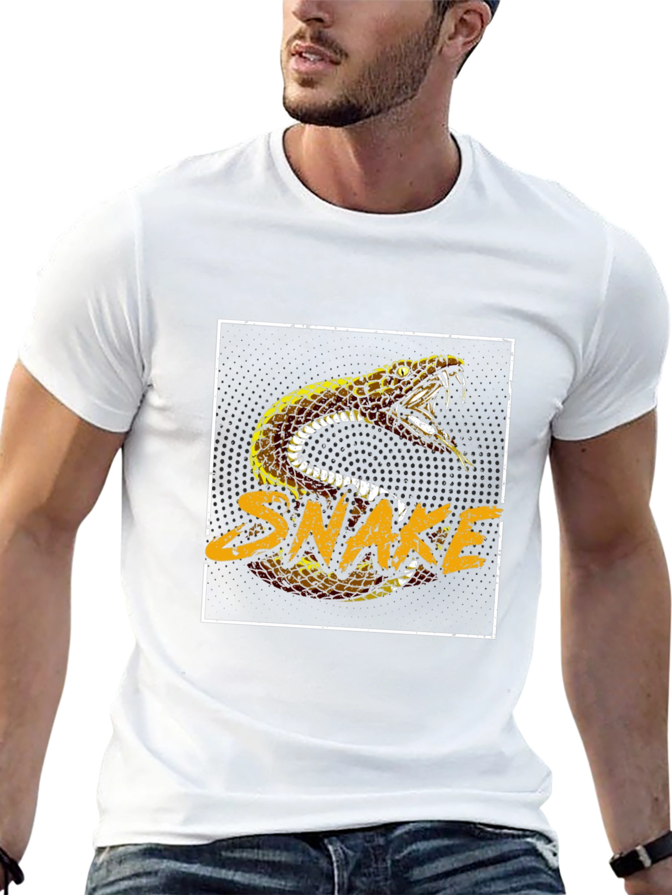 Snake Graphic Print Black T-Shirt