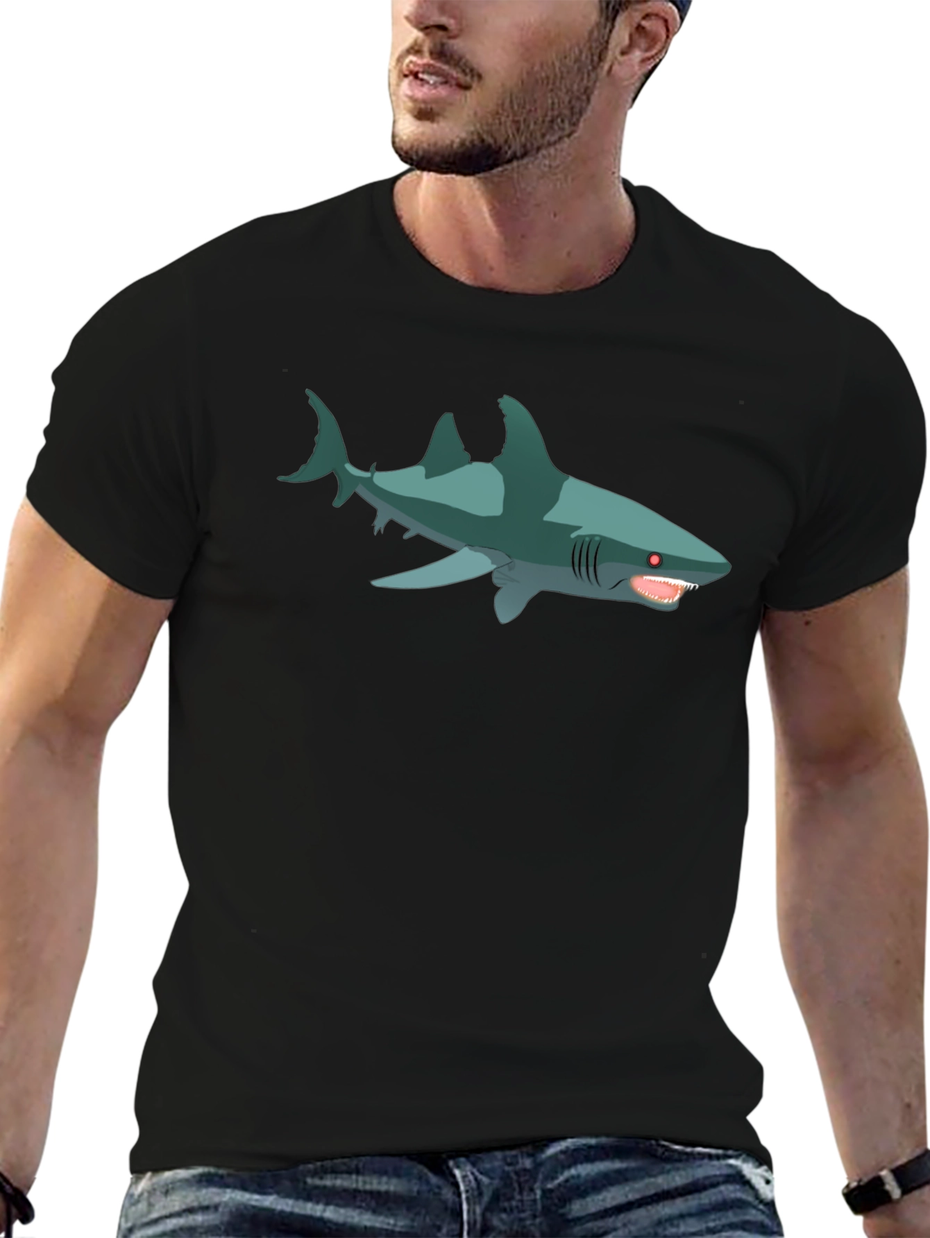 Shark Graphic T-Shirt - Mens Black Tee