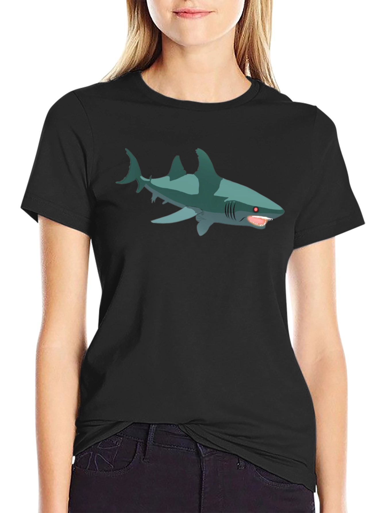 Shark Graphic T-Shirt - Mens Black Tee
