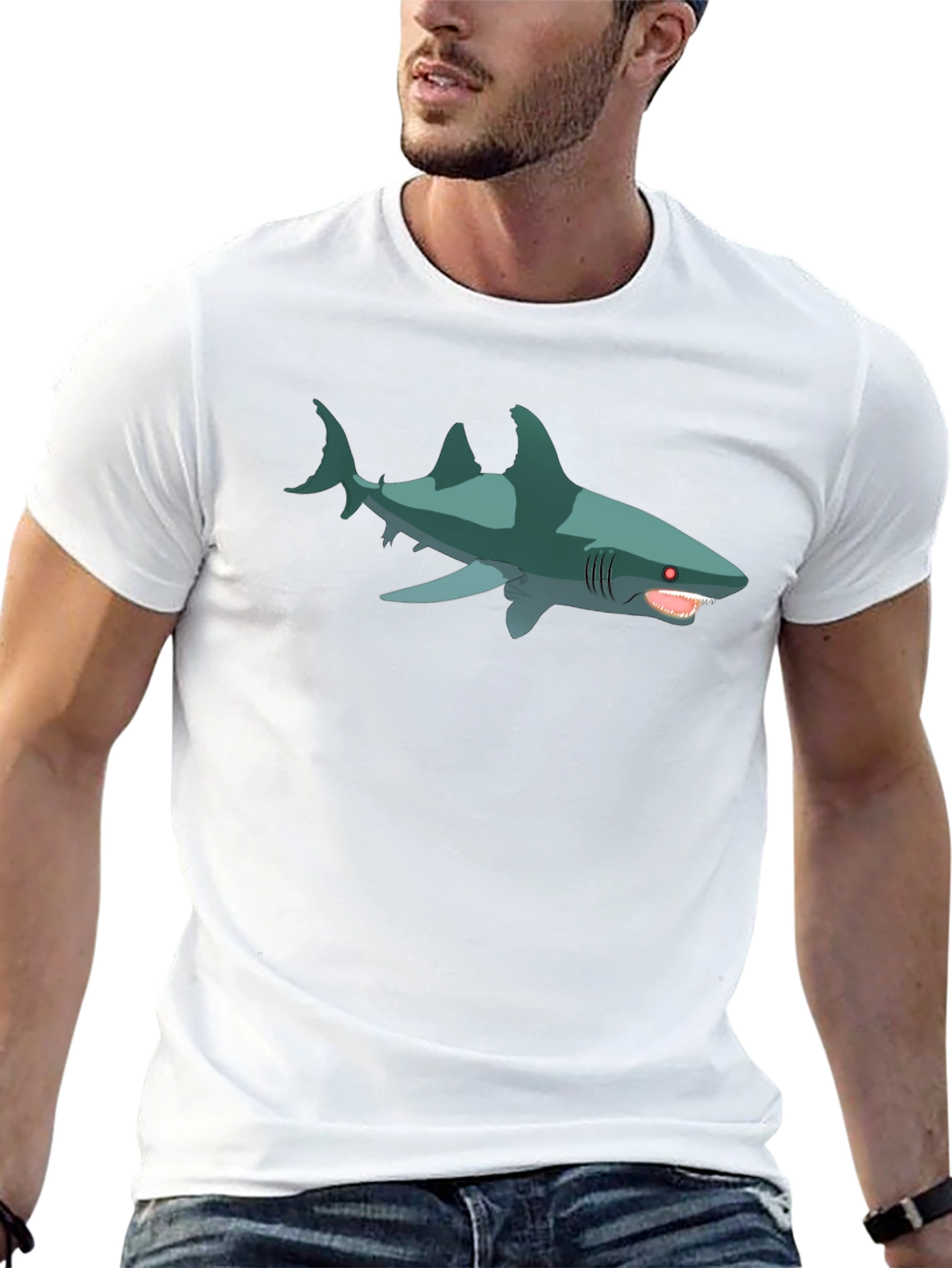 Shark Graphic T-Shirt - Mens Black Tee