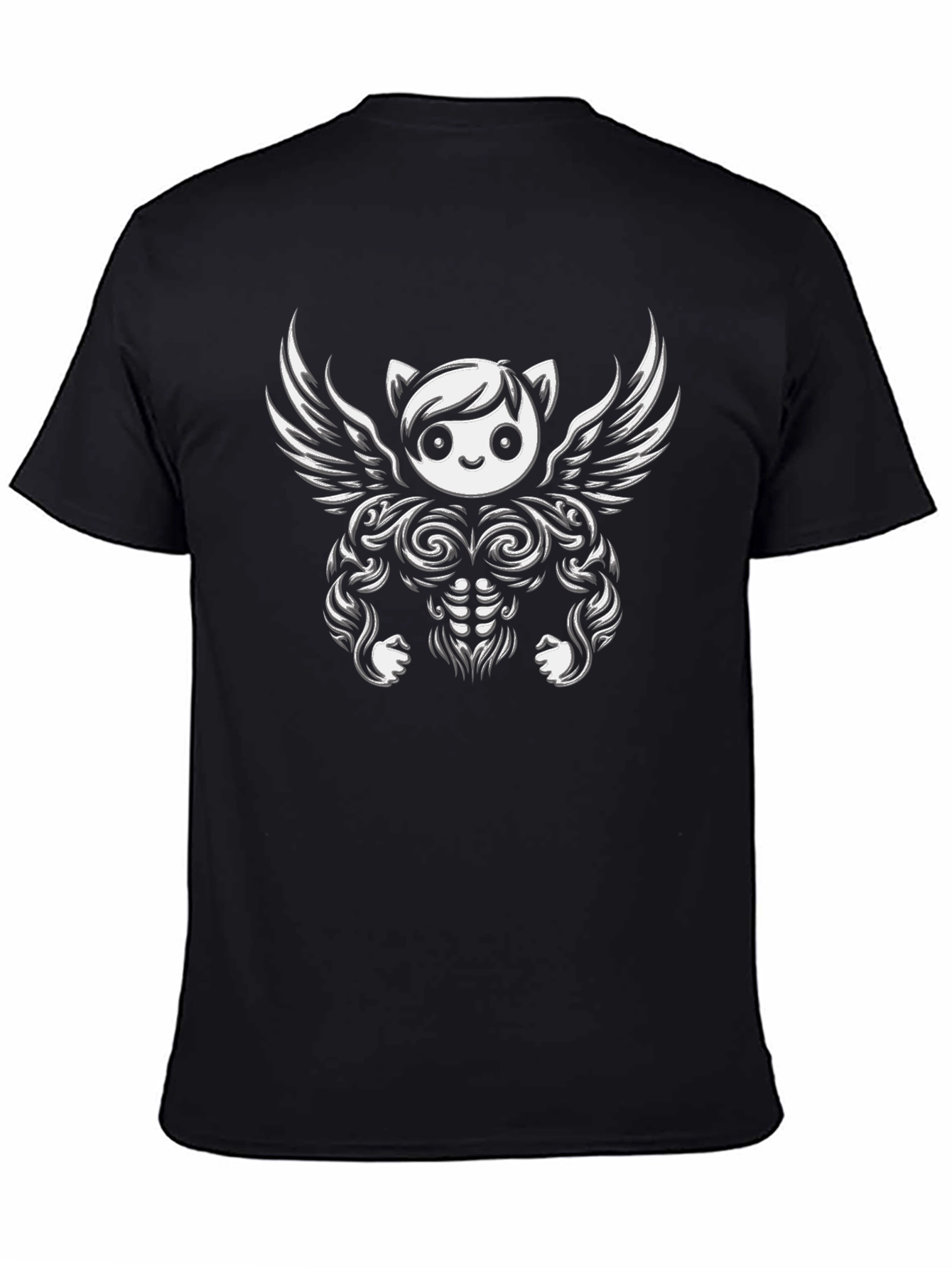 Funny Cartoon Angel Gym Bodybuilder T-Shirt
