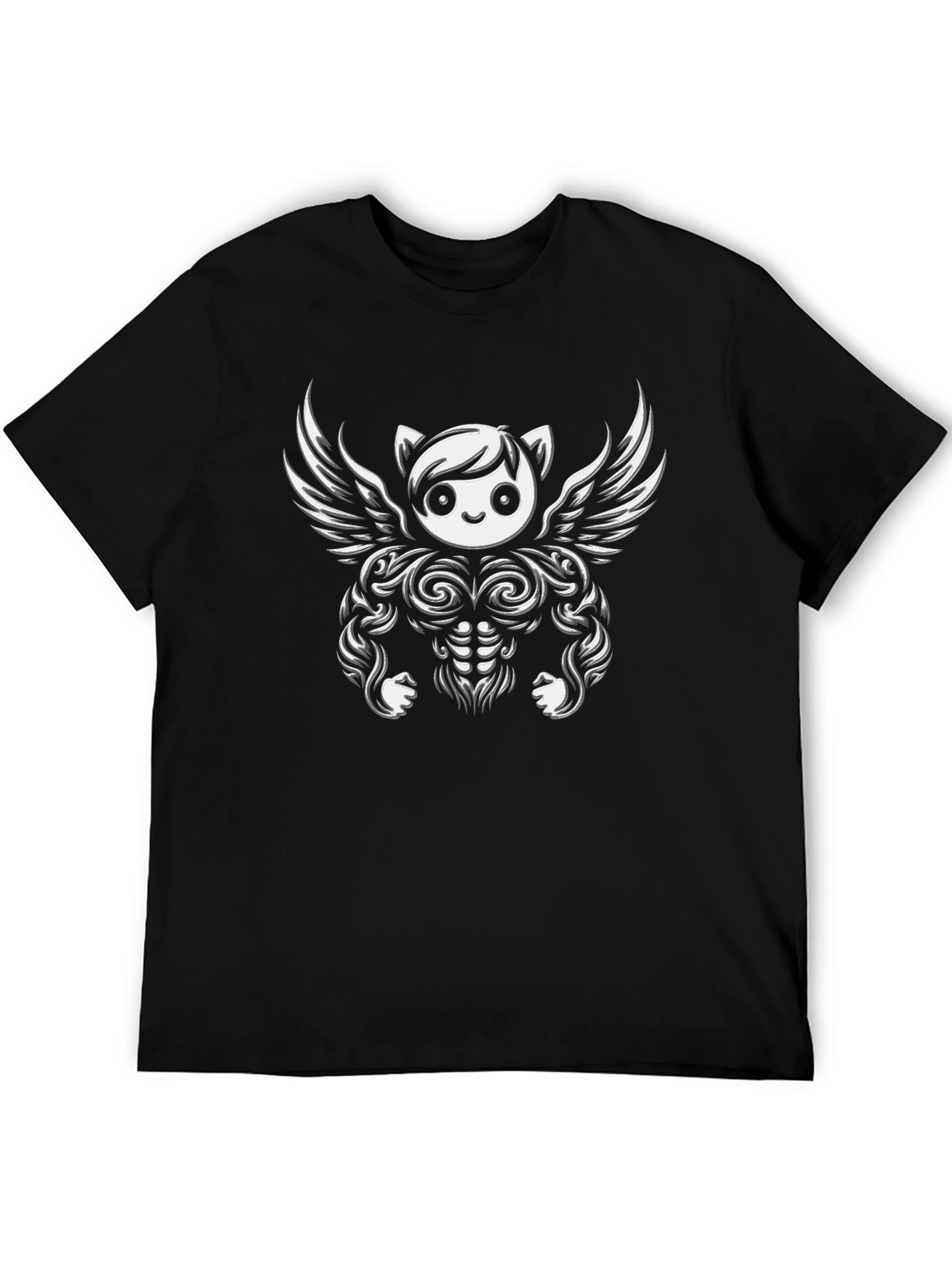 Funny Cartoon Angel Gym Bodybuilder T-Shirt