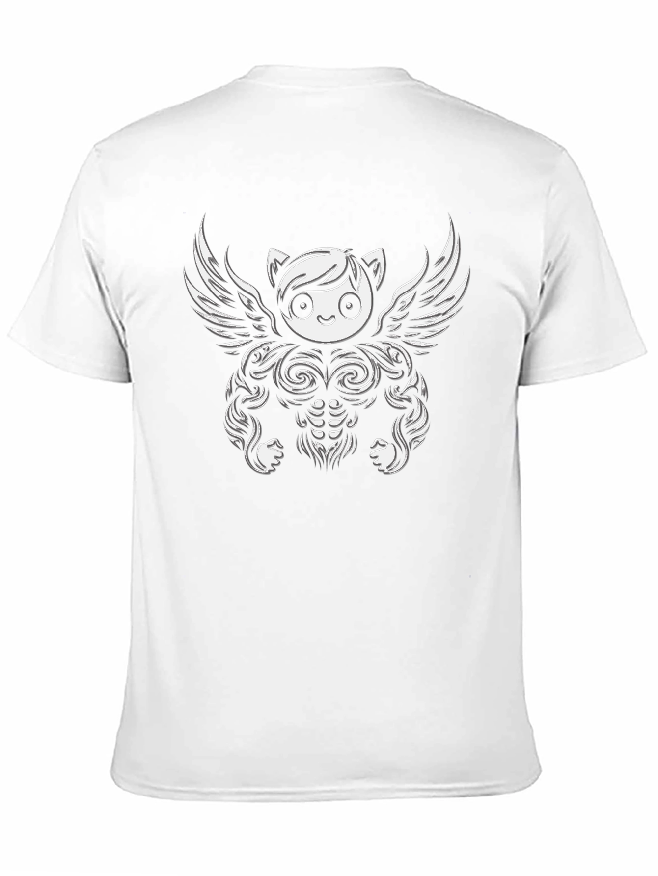 Funny Cartoon Angel Gym Bodybuilder T-Shirt