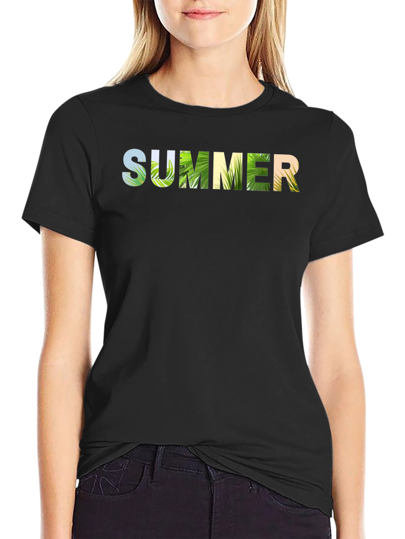 Summer Graphic Print T-Shirt - Black