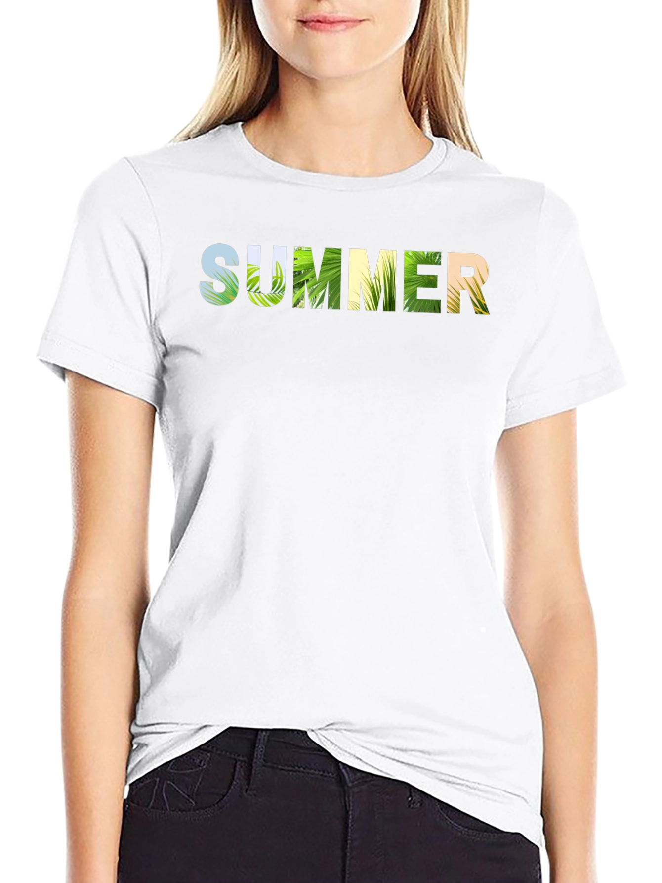 Summer Graphic Print T-Shirt - Black
