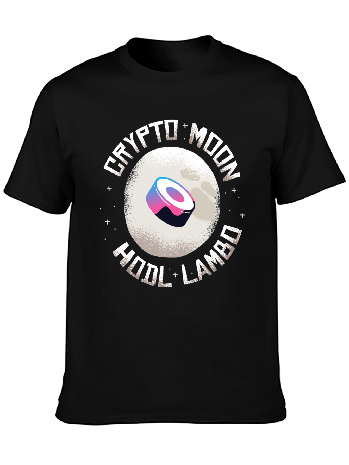 Crypto Moon HODL Lambo Black T-Shirt